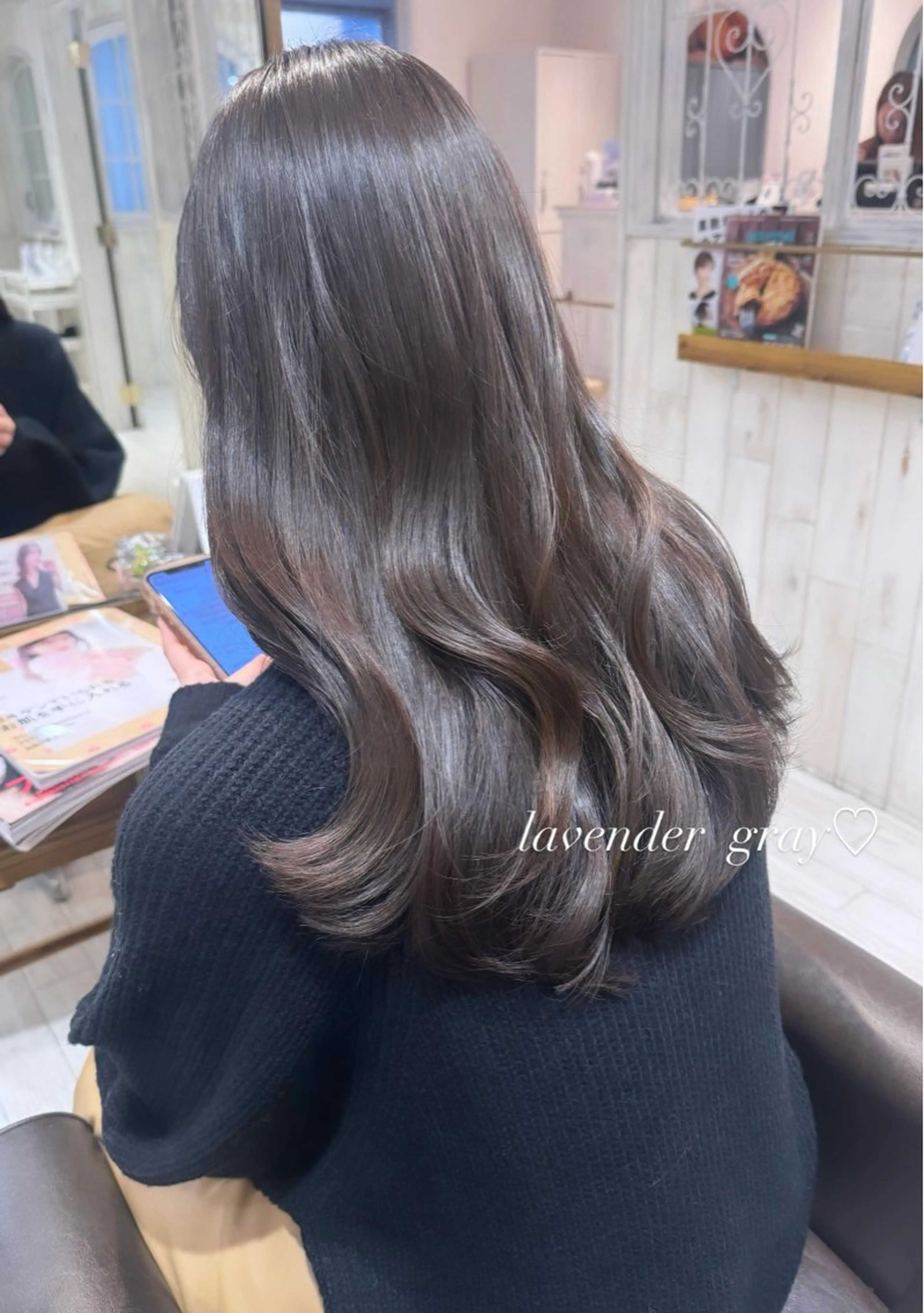 ロング カラー 韓国風ヘア レイヤーカット、 大人可愛い　中村美羅のヘアスタイル