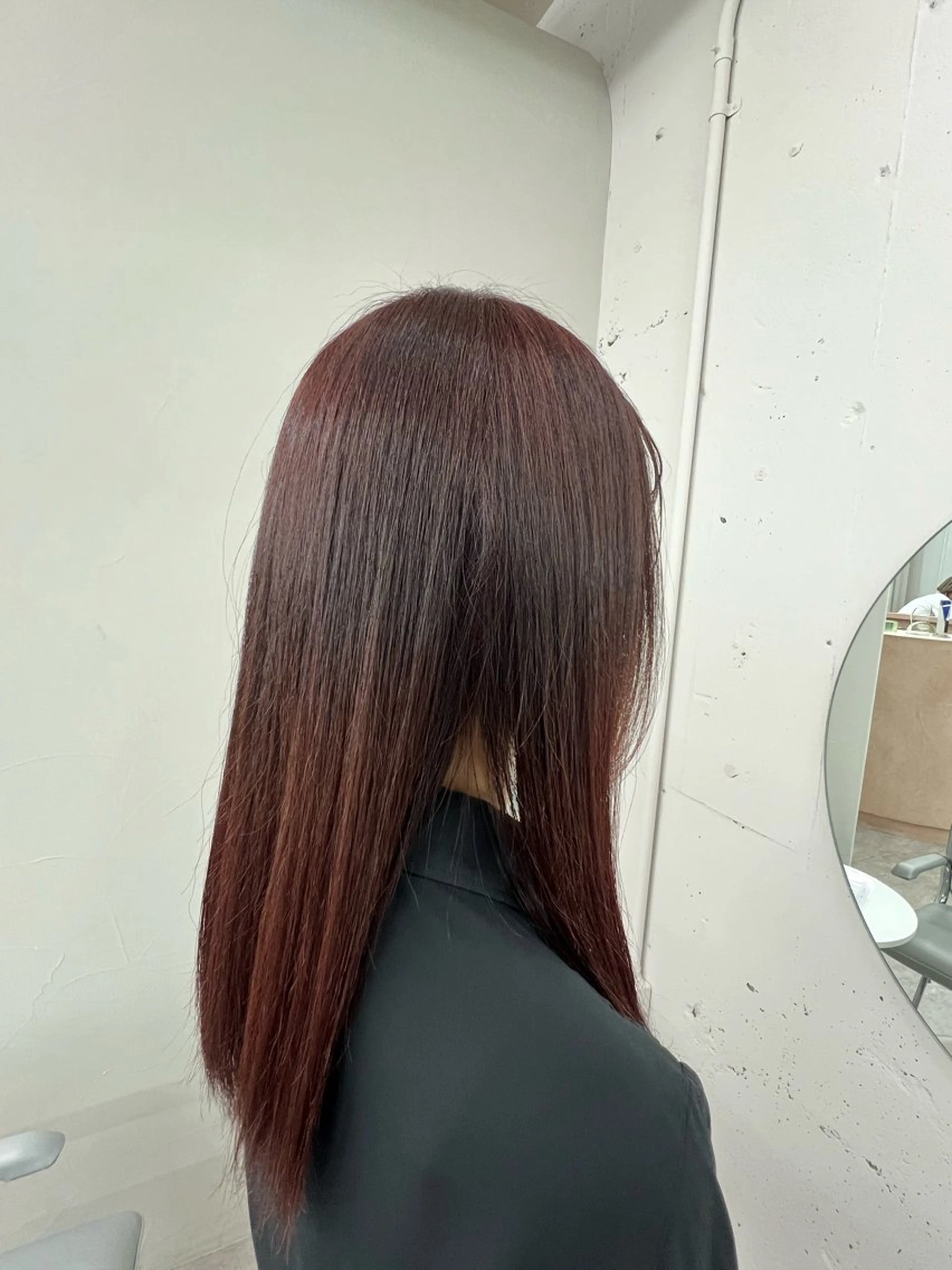 カラー ブリーチ ブリーチなしカラー レッドカラー 志水 裕衣のヘアスタイル