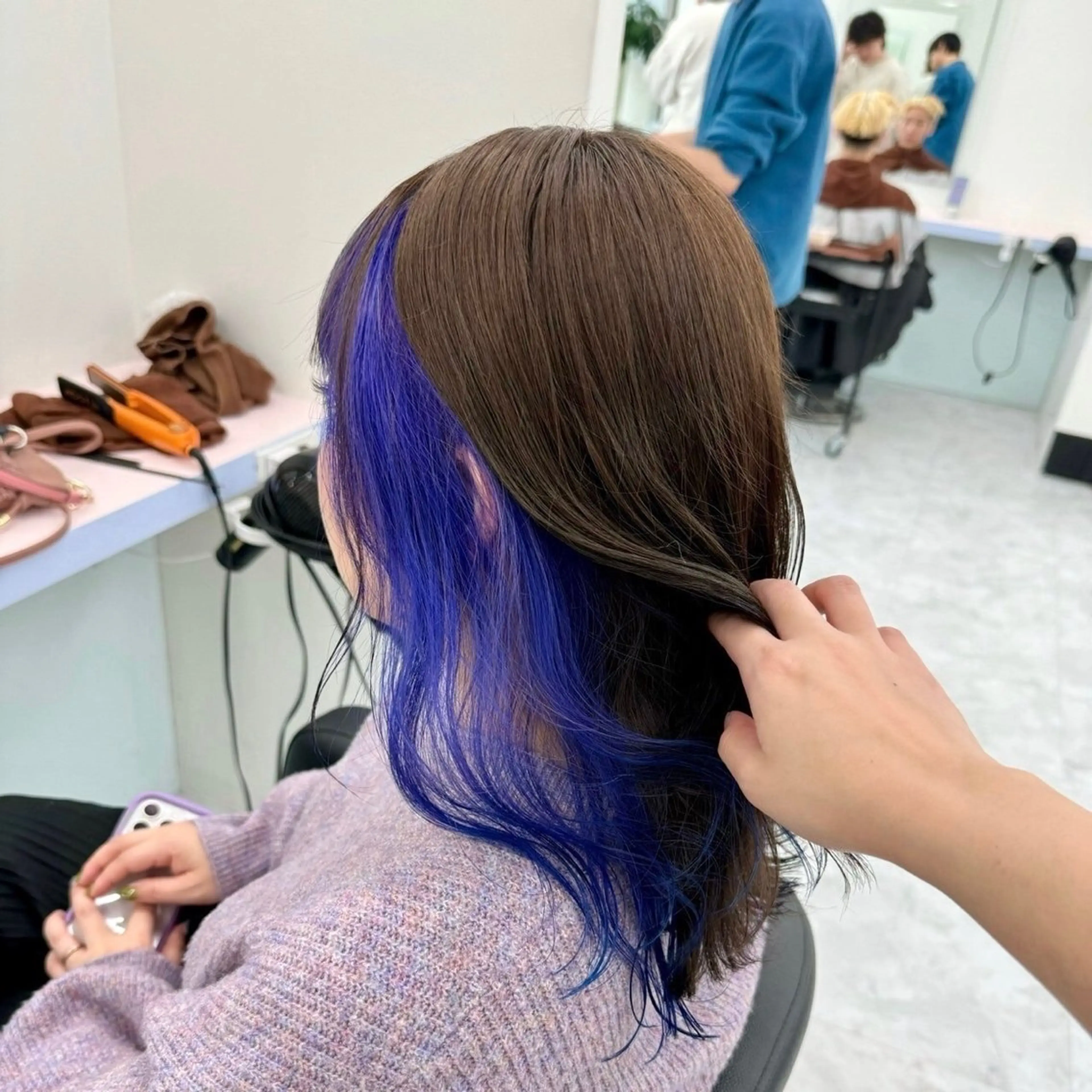 セミロング ヘアカラー 似合わせ艶カラー🪽 ひかる🪽のヘアスタイル