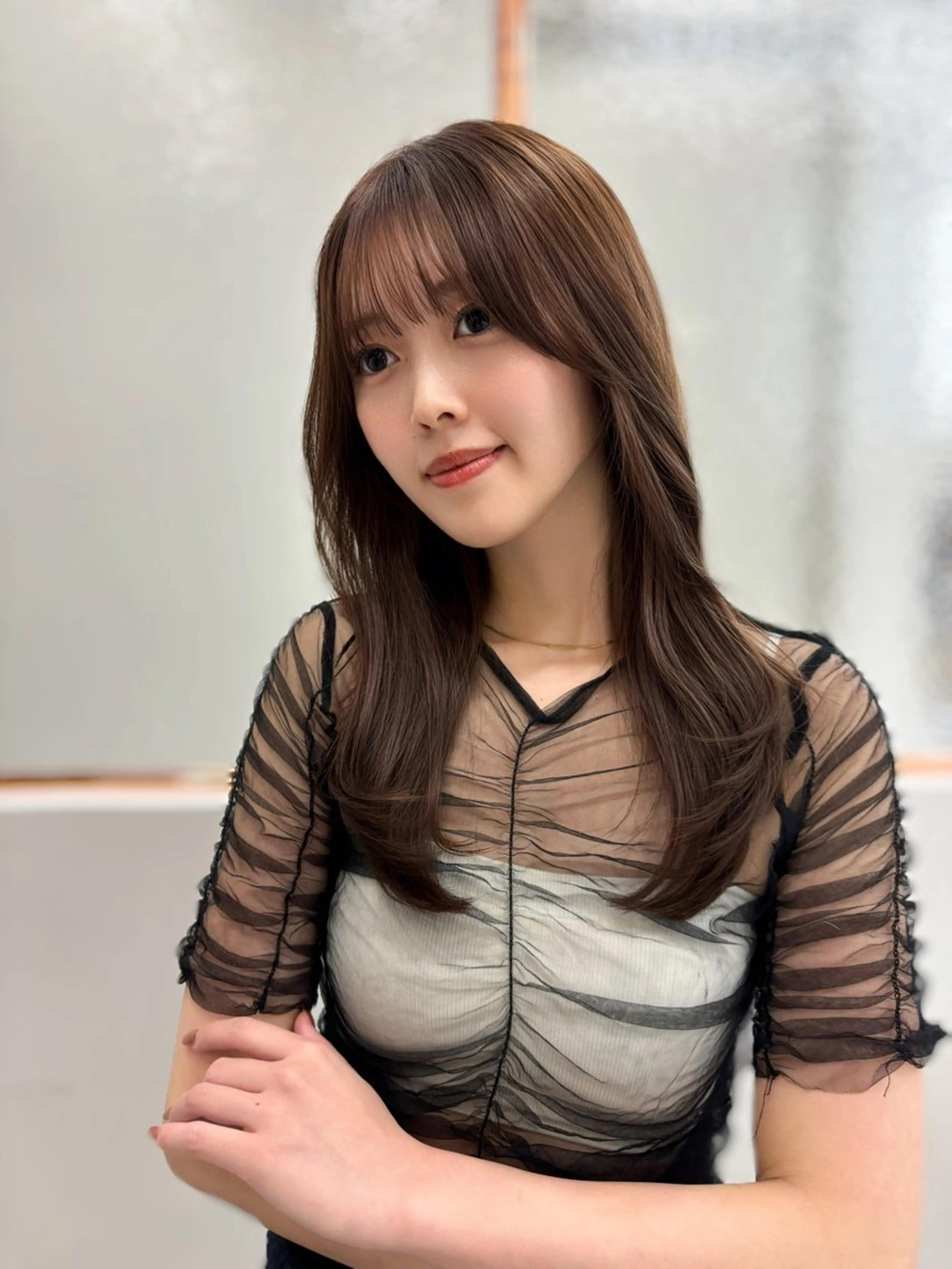 セミロング 💖美髪矯正／透明感 カラー💖のぞみのヘアスタイル