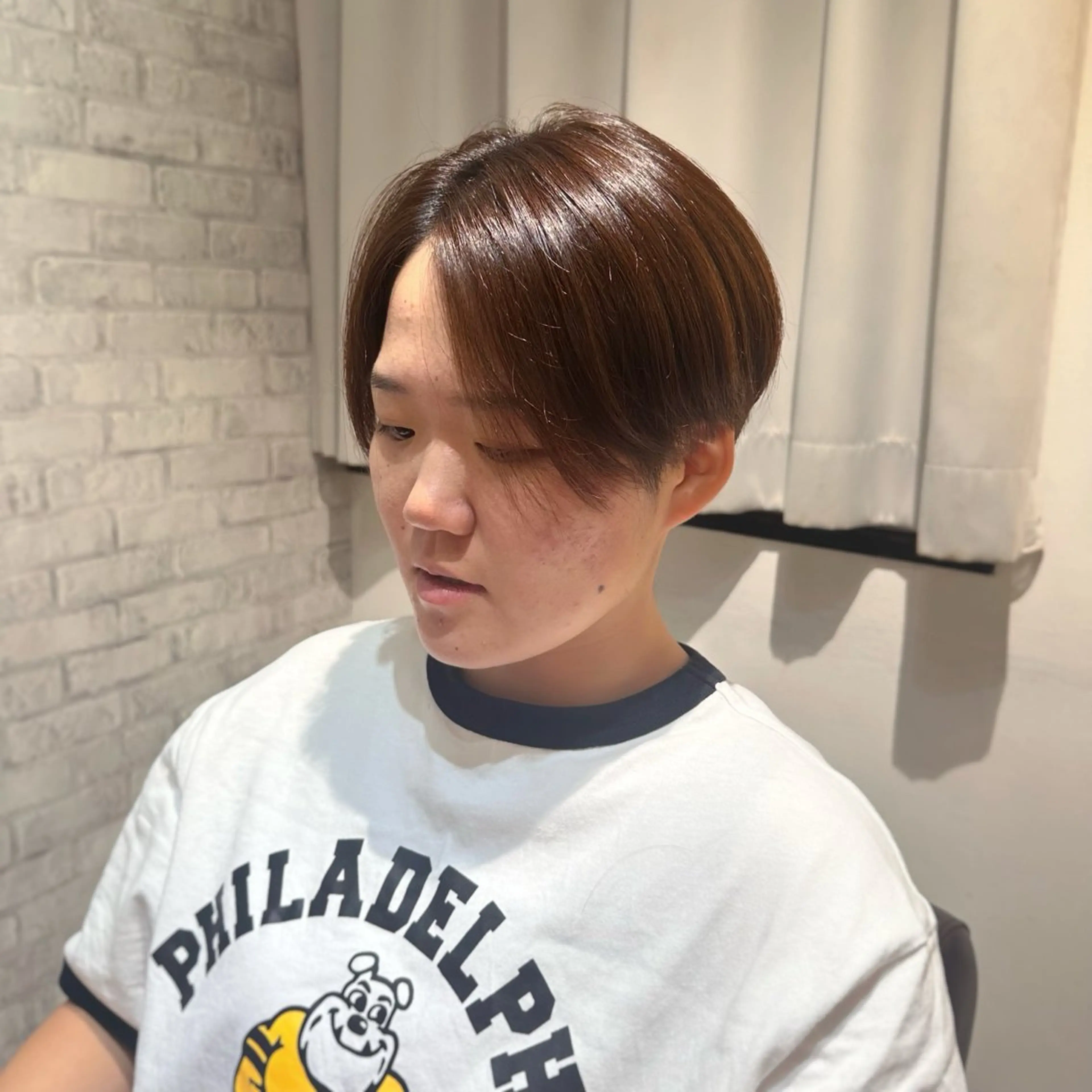 ショート カラー ブラウンカラー 艶カラー/レイヤー 💖心斎橋/Sakiのヘアスタイル