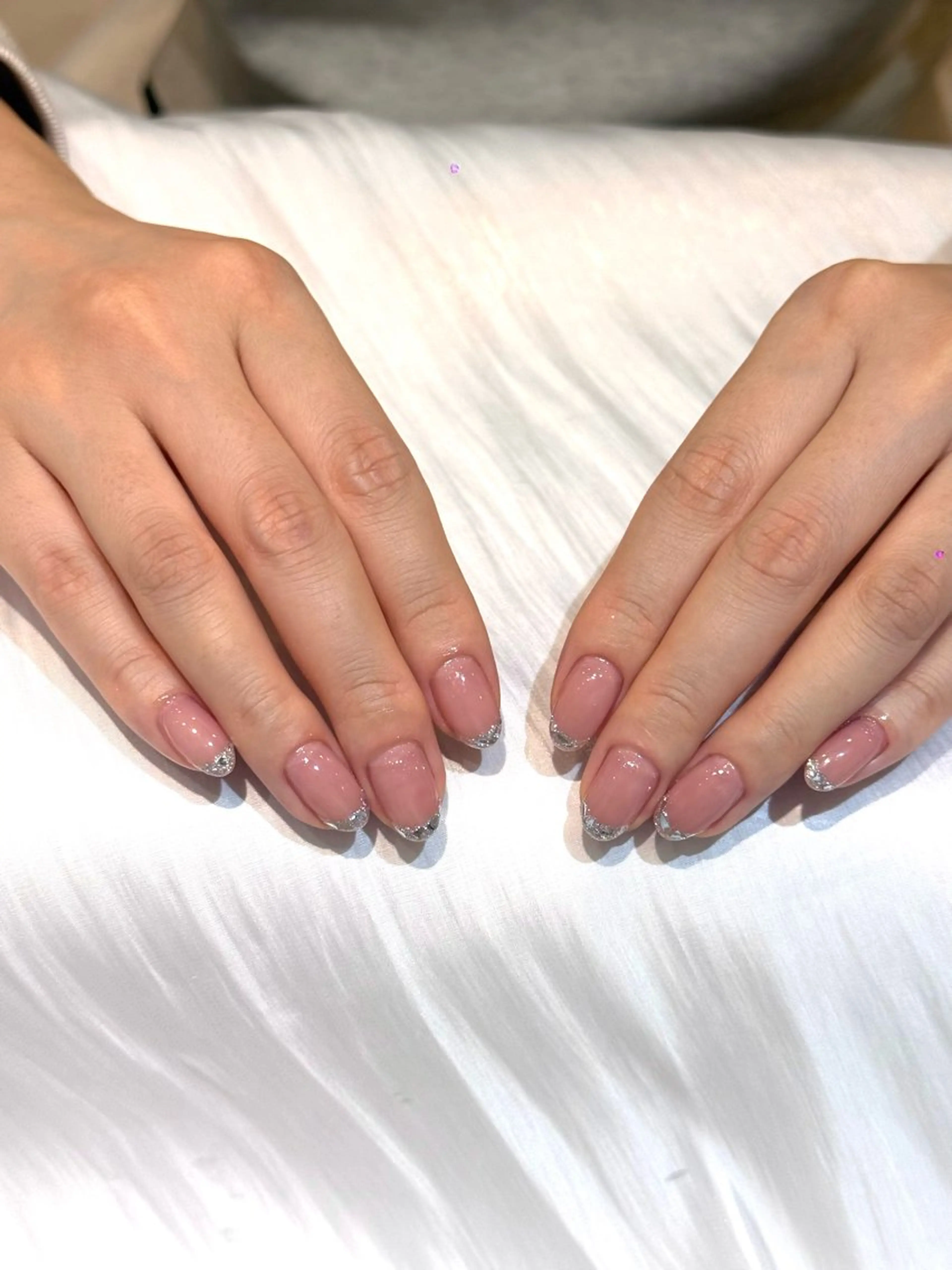 ネイル フレンチネイル ガラスフレンチ CHERIRNAIL ブンのネイルデザイン