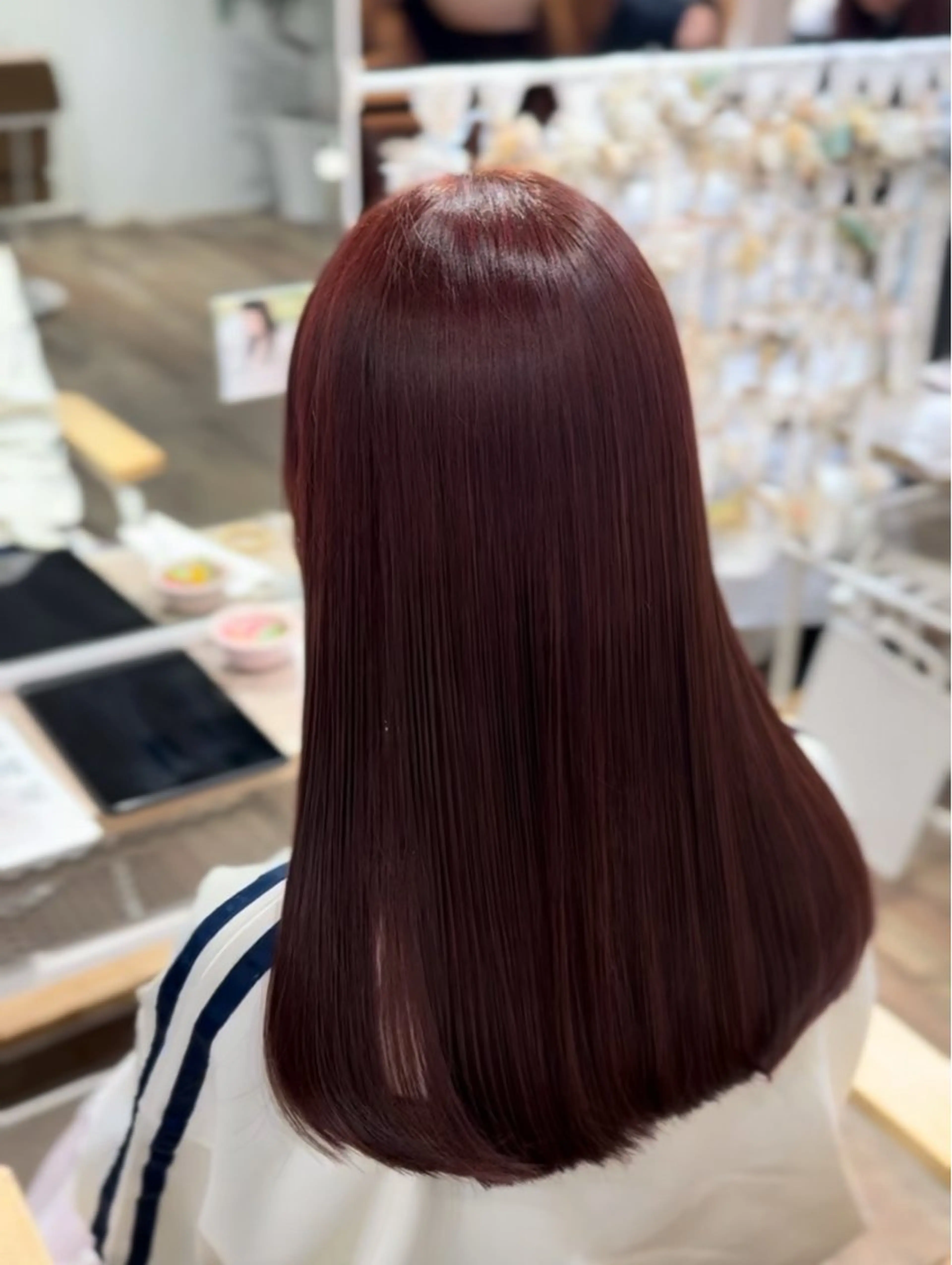 ロング カット ヘアカラー トリートメント ピンク・ラベンダー/ レイヤー/NANAのヘアスタイル