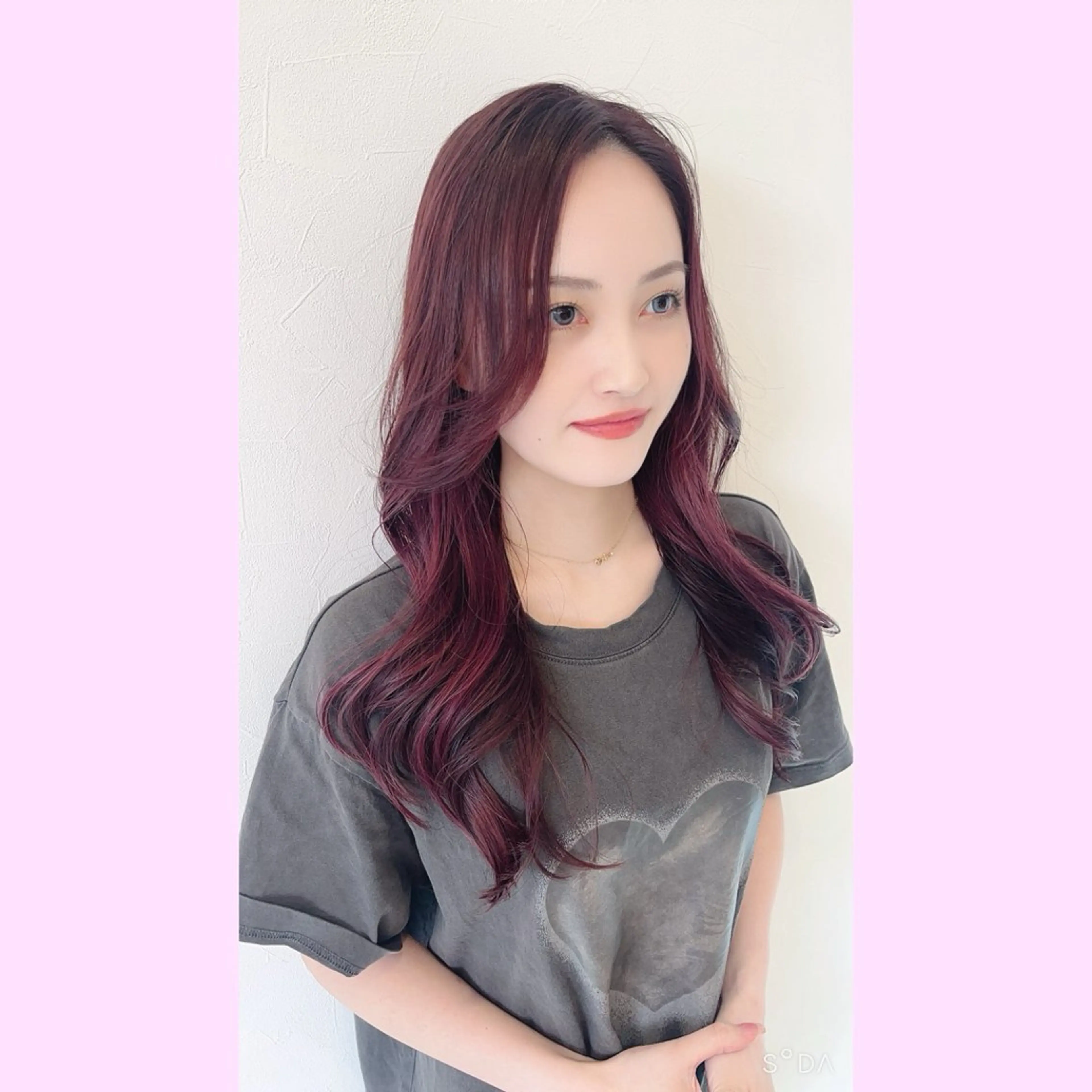 ロング カラー ブリーチ デザインカラー ダブルカラー ハイトーンカラー ラベンダーカラー 岐阜グレージュカラー 韓国ヘアLinaのヘアスタイル