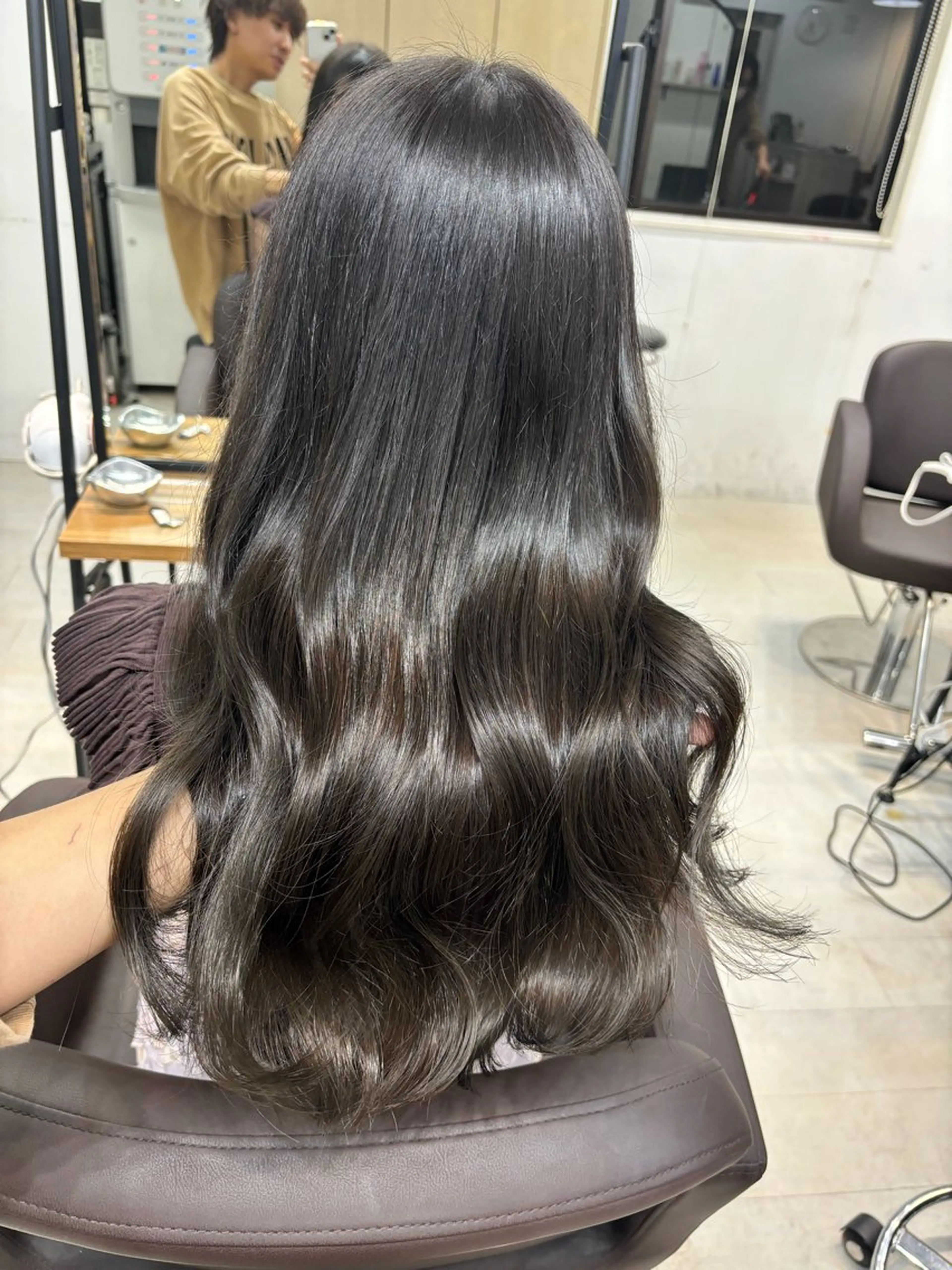 ロング ヘアカラー トリートメント ヘッドスパ I S所属・🌿透明感カラー‪ 縮毛矯正✨かずきのヘアスタイル