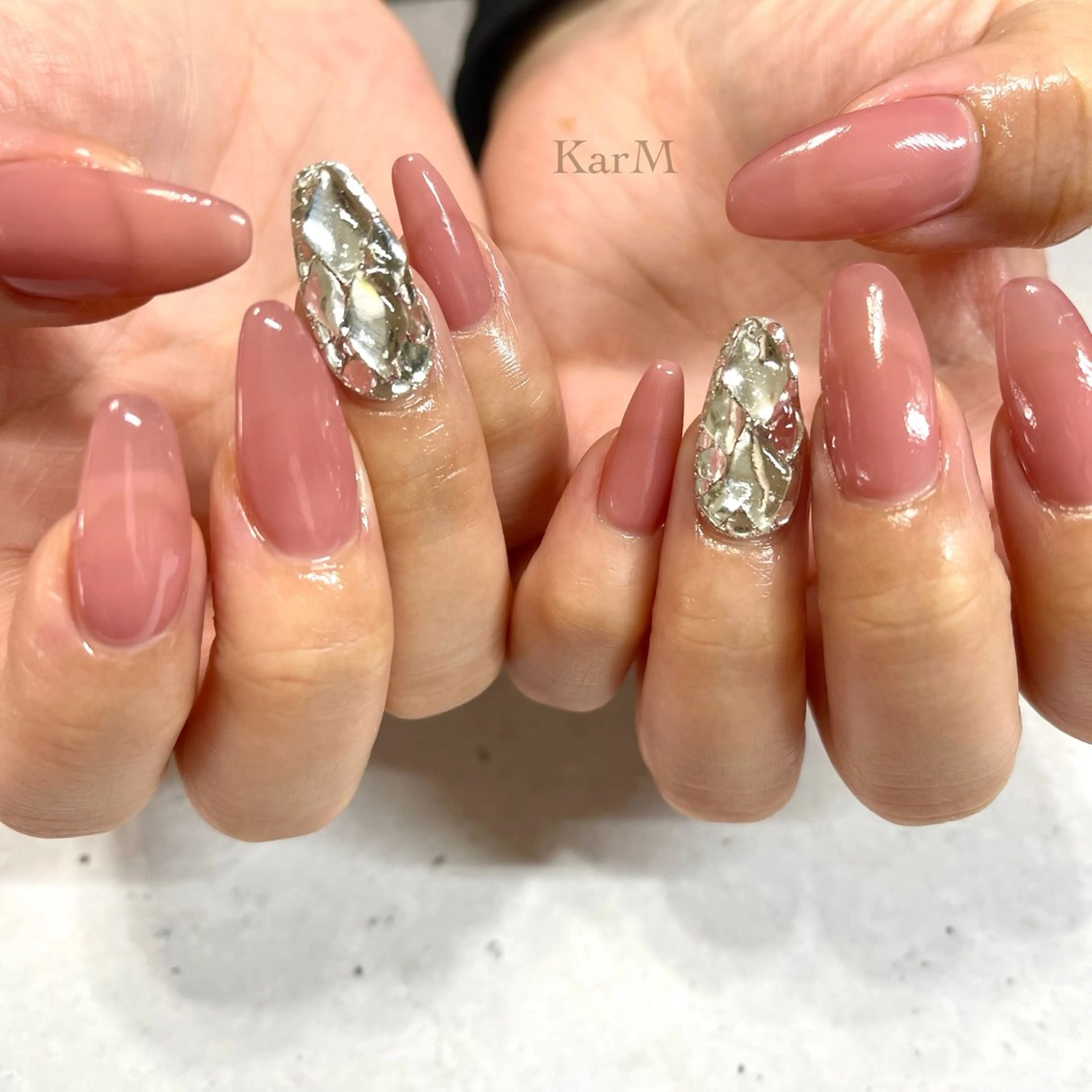 ネイル オーロラネイル チークネイル フラッシュネイル フレンチネイル グラデーション ハンドネイル ogino karinのネイルデザイン