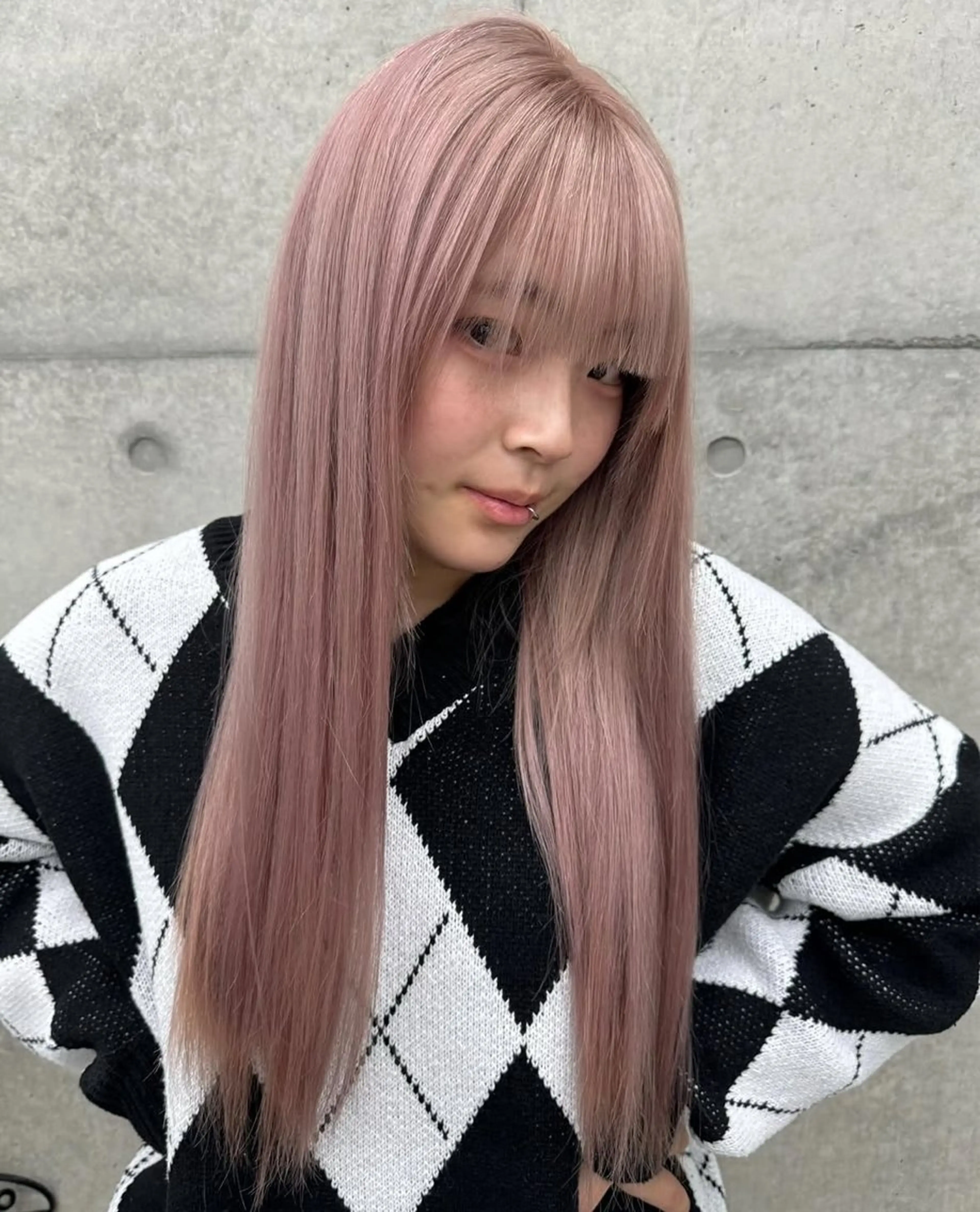 ロング LINOET名古屋所属・ダブルカラー🩶上村 純妃🩶名駅徒歩5分のヘアスタイル