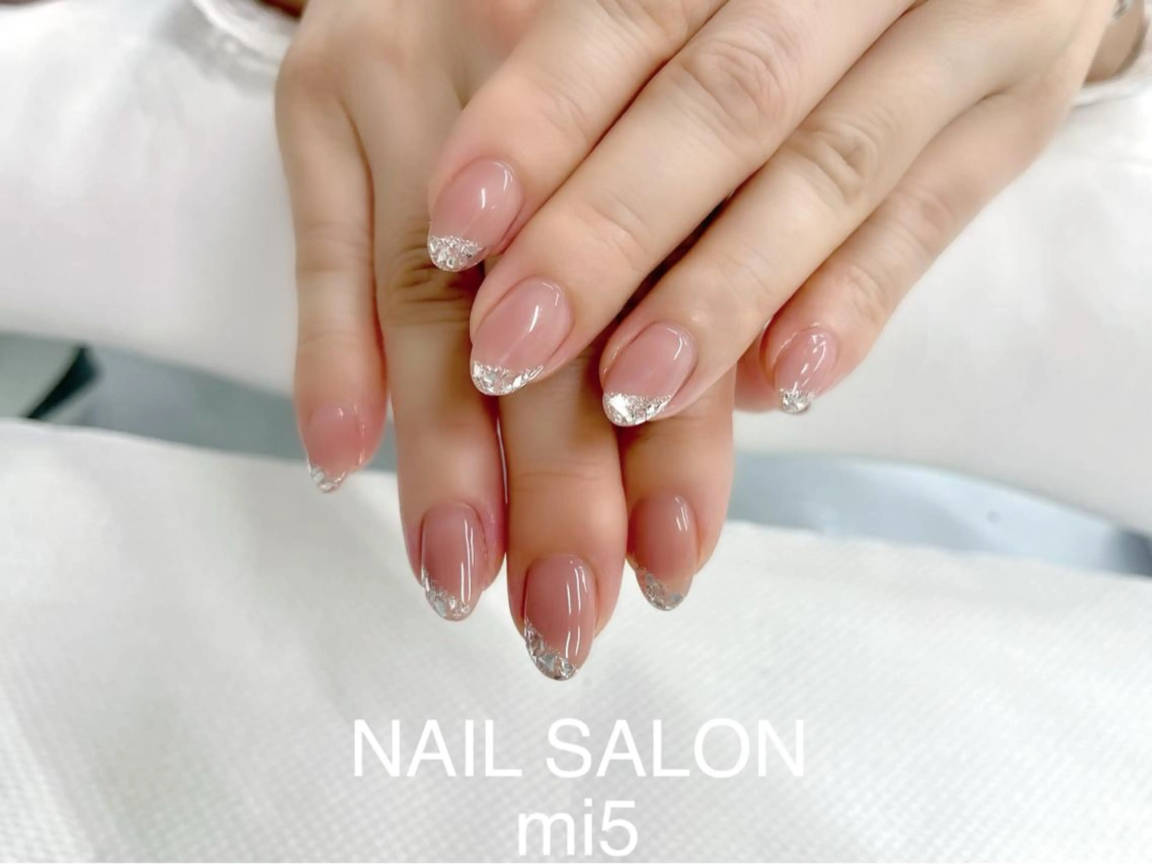 ネイル フレンチネイル ガラスフレンチ NAIL SALON mi5／Momokoのネイルデザイン