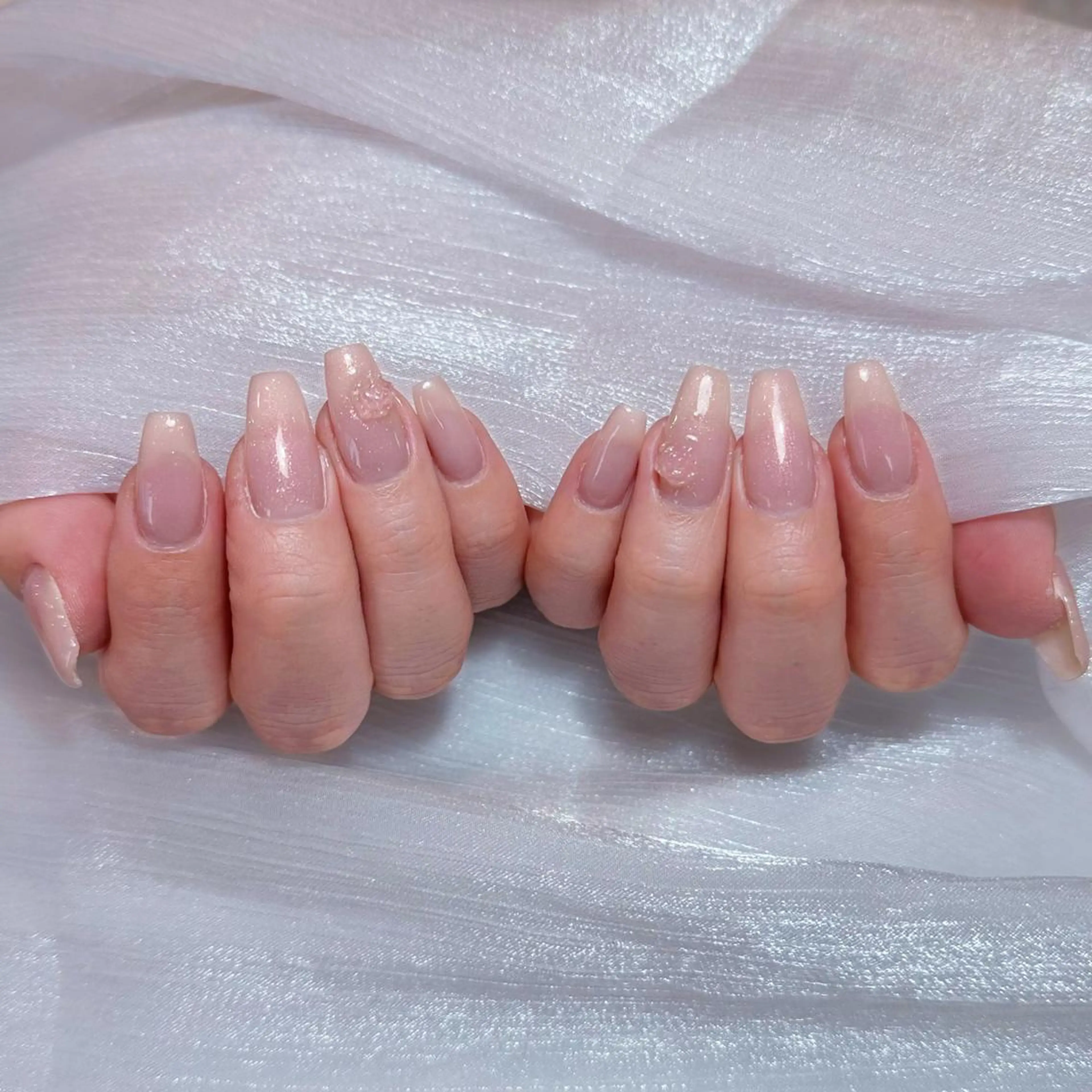 ネイル アートネイル オーロラネイル ガーリー キラキラネイル 韓国ネイル ハンドネイル diamond ♥のネイルデザイン