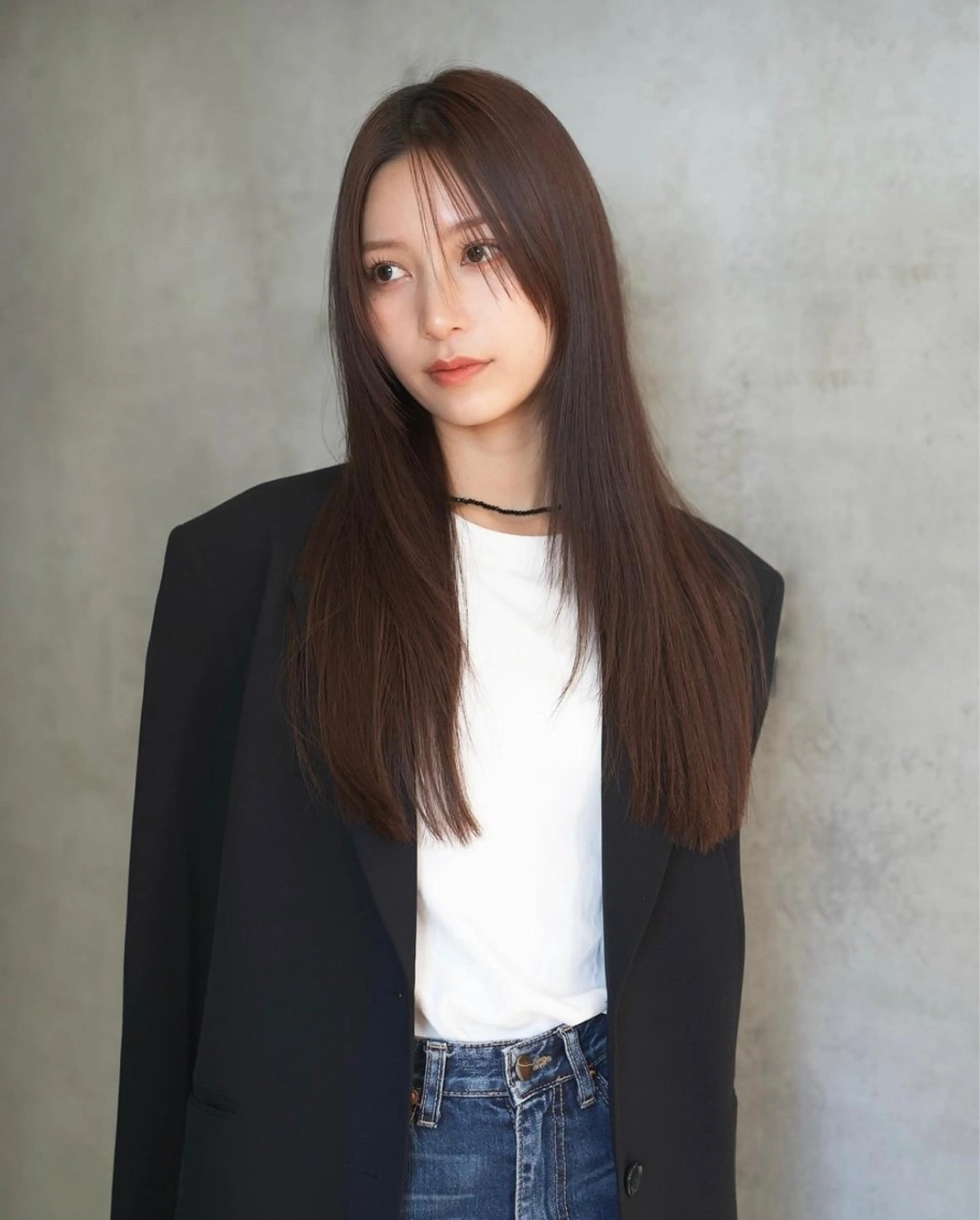 ロング カラー RIN／韓国ヘア レイヤーカットのヘアスタイル