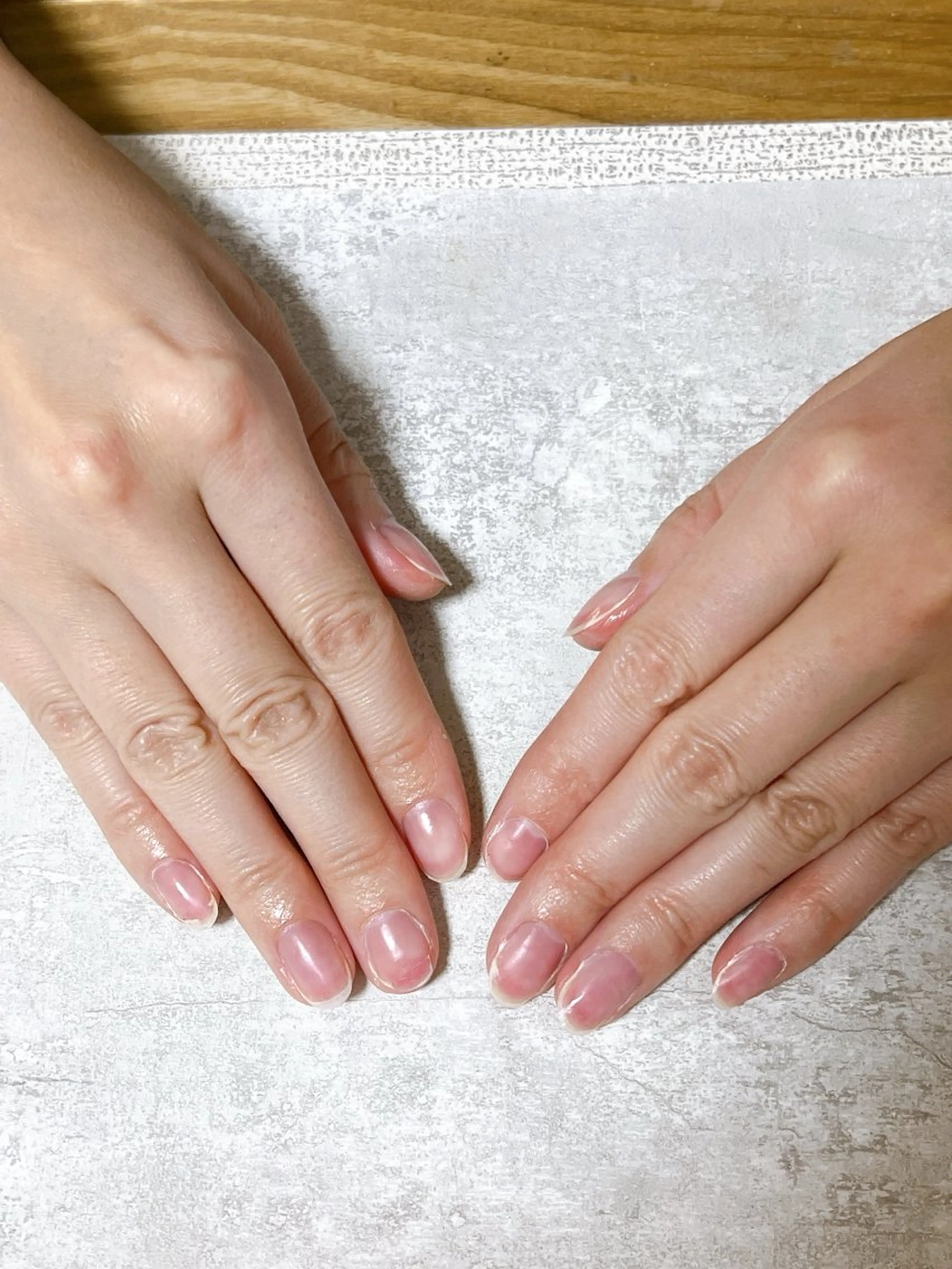 ネイル オーロラネイル フットネイル フレンチネイル ジェルネイル ハート オフのみ(ネイル) Mogu nail 二子玉川のネイルデザイン