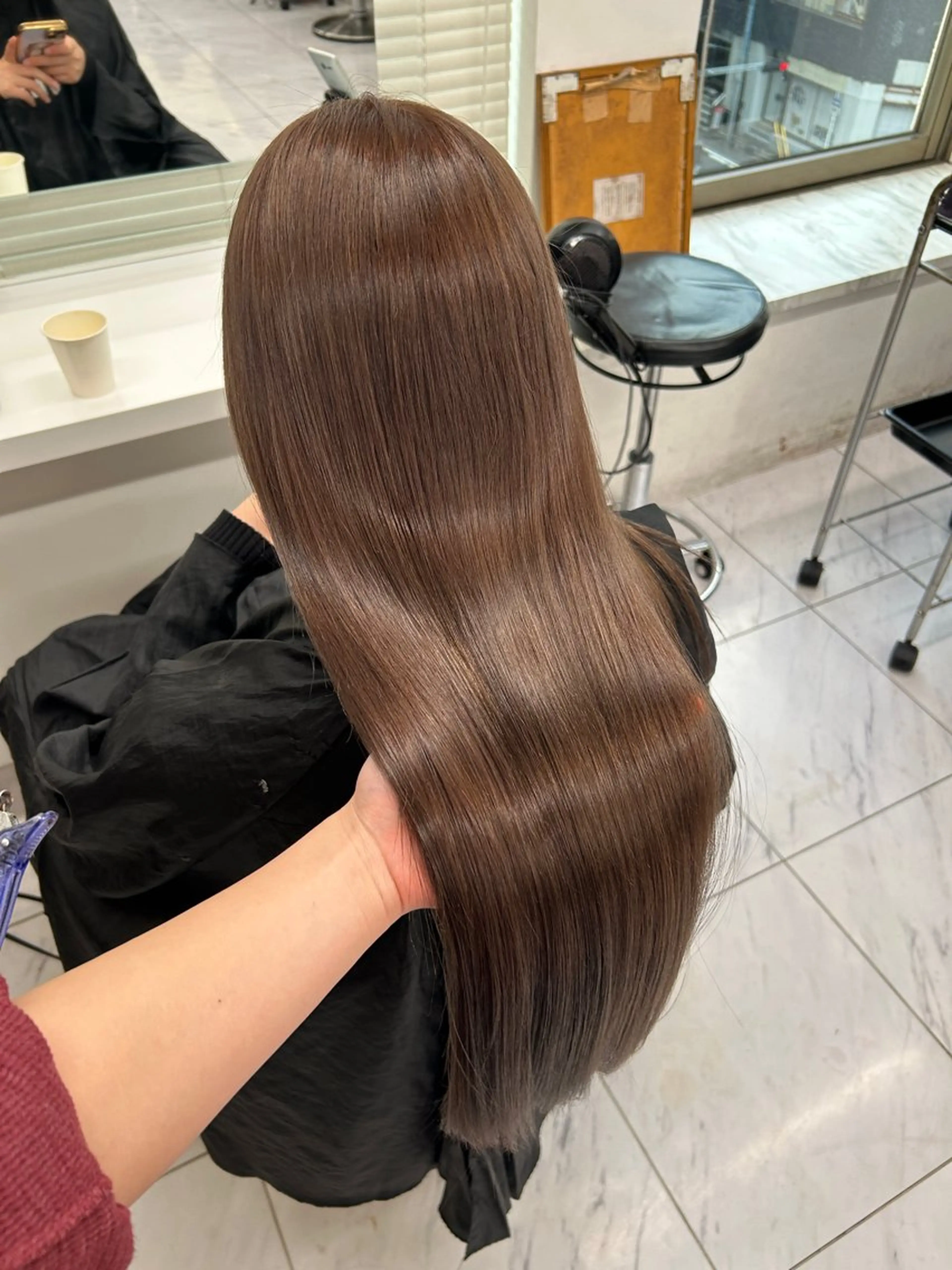 ロング カラー カット ヘアカラー ヘッドスパ ヘアセット 🥯縮毛/レイヤー/ ベージュヘア🥯のヘアスタイル