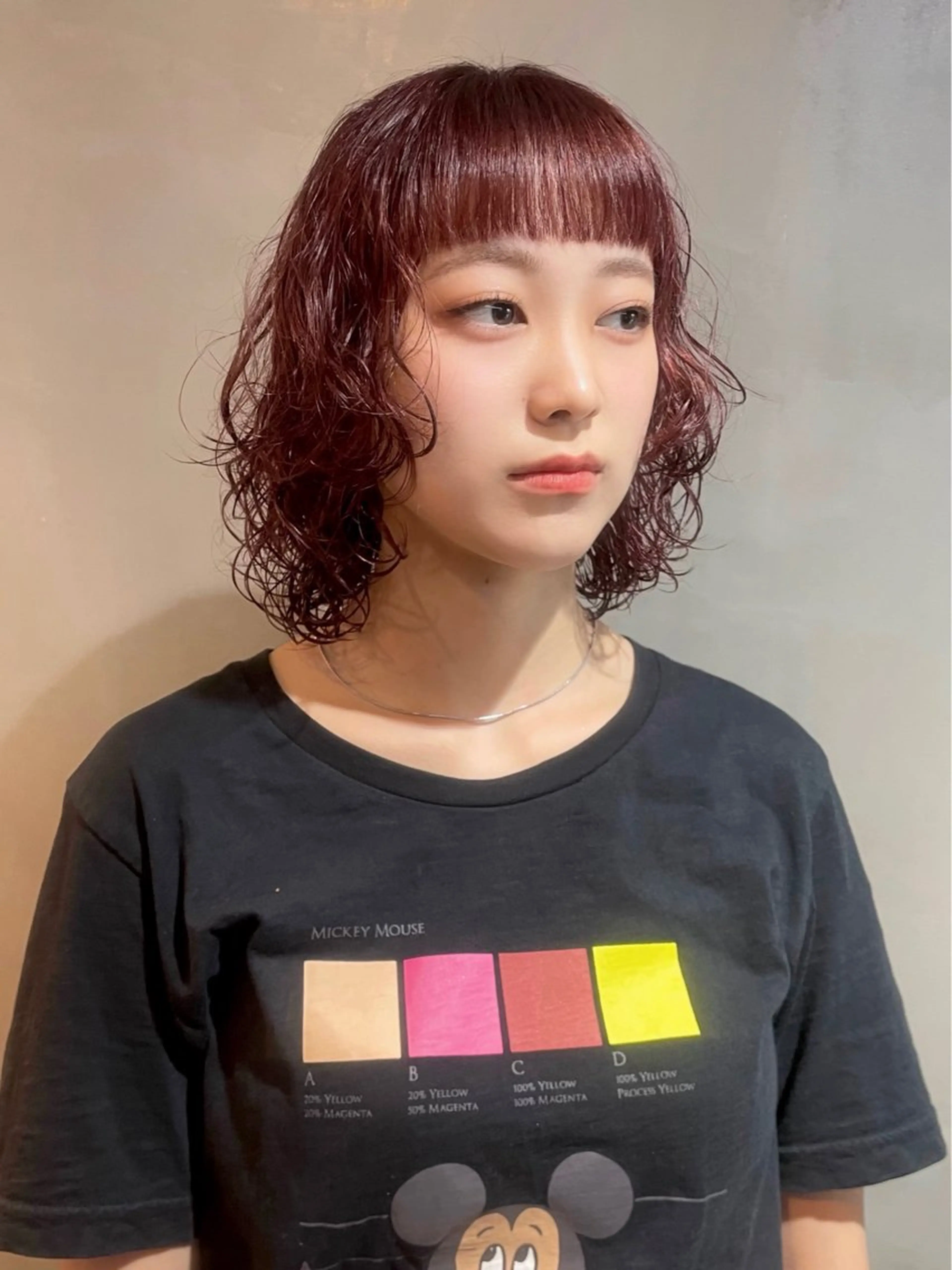 ミディアム カラー パーマ カット ヘアカラー パーマ カノン/アニオタ🧡 暖色/酸性ストレートのヘアスタイル