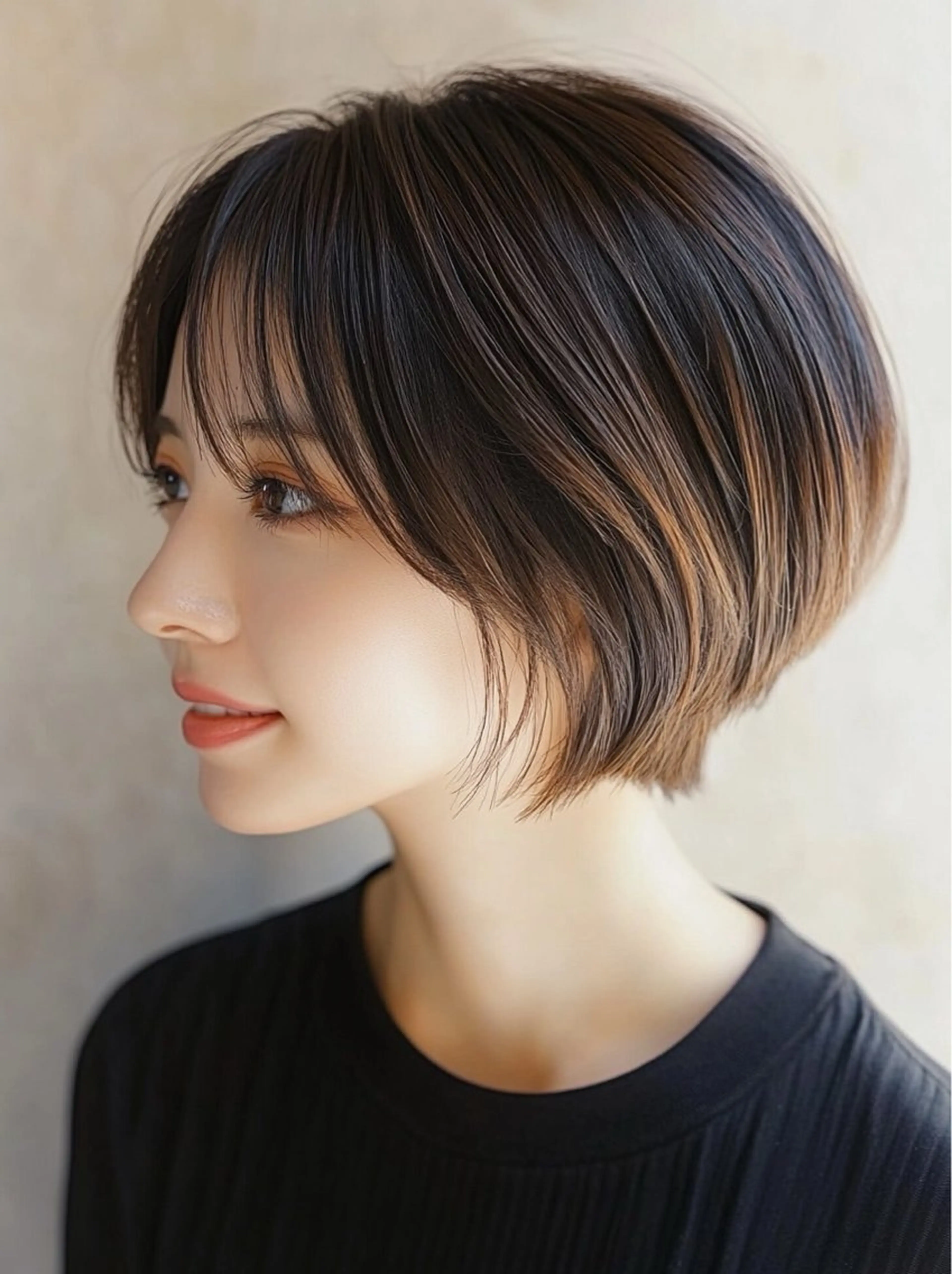 ショート カラー カット トリートメント レイヤー×顔周 り×髪質改善/MIUのヘアスタイル