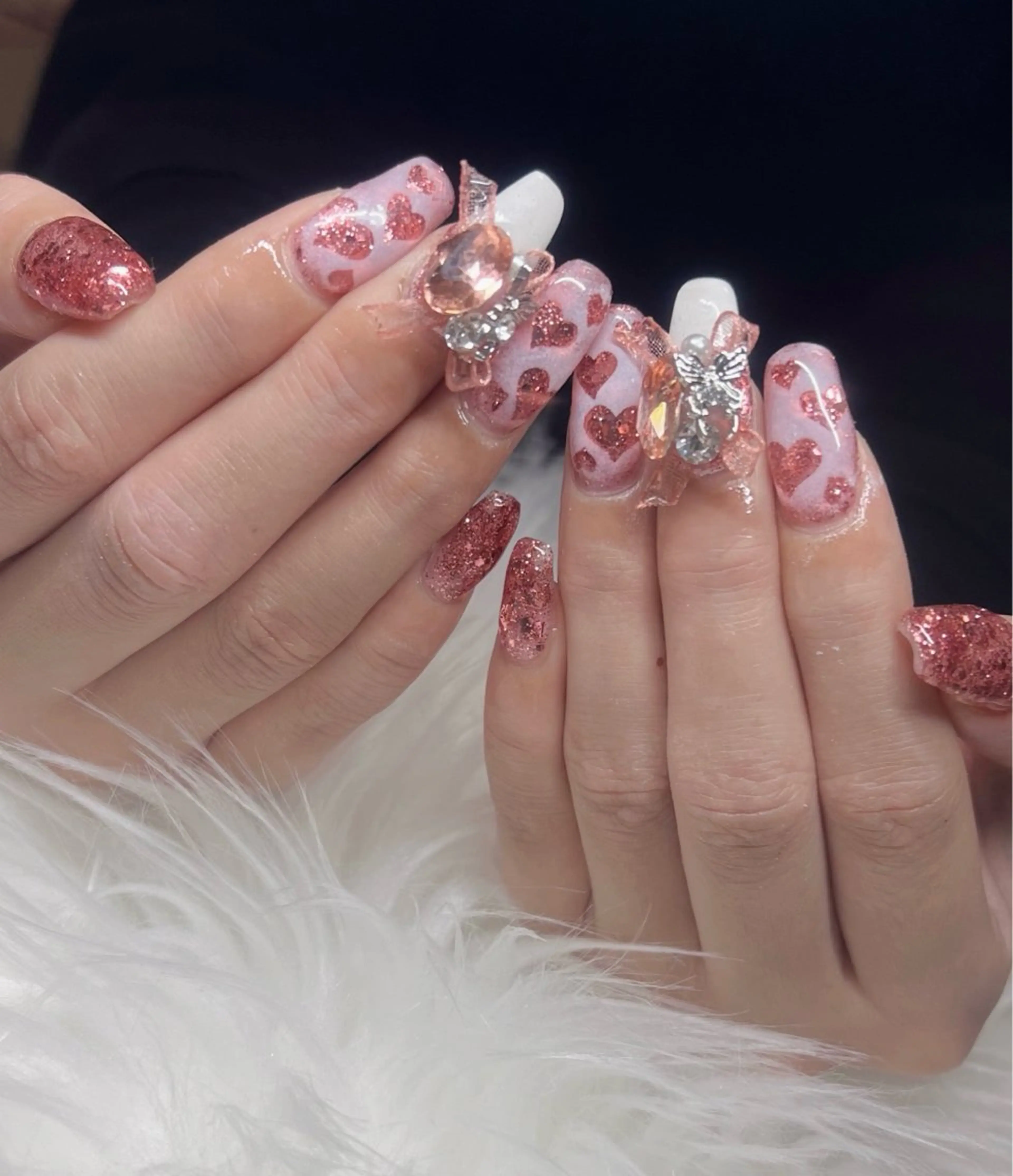 ネイル ハート ハンドネイル CHARME 🤎〔RINA〕のネイルデザイン