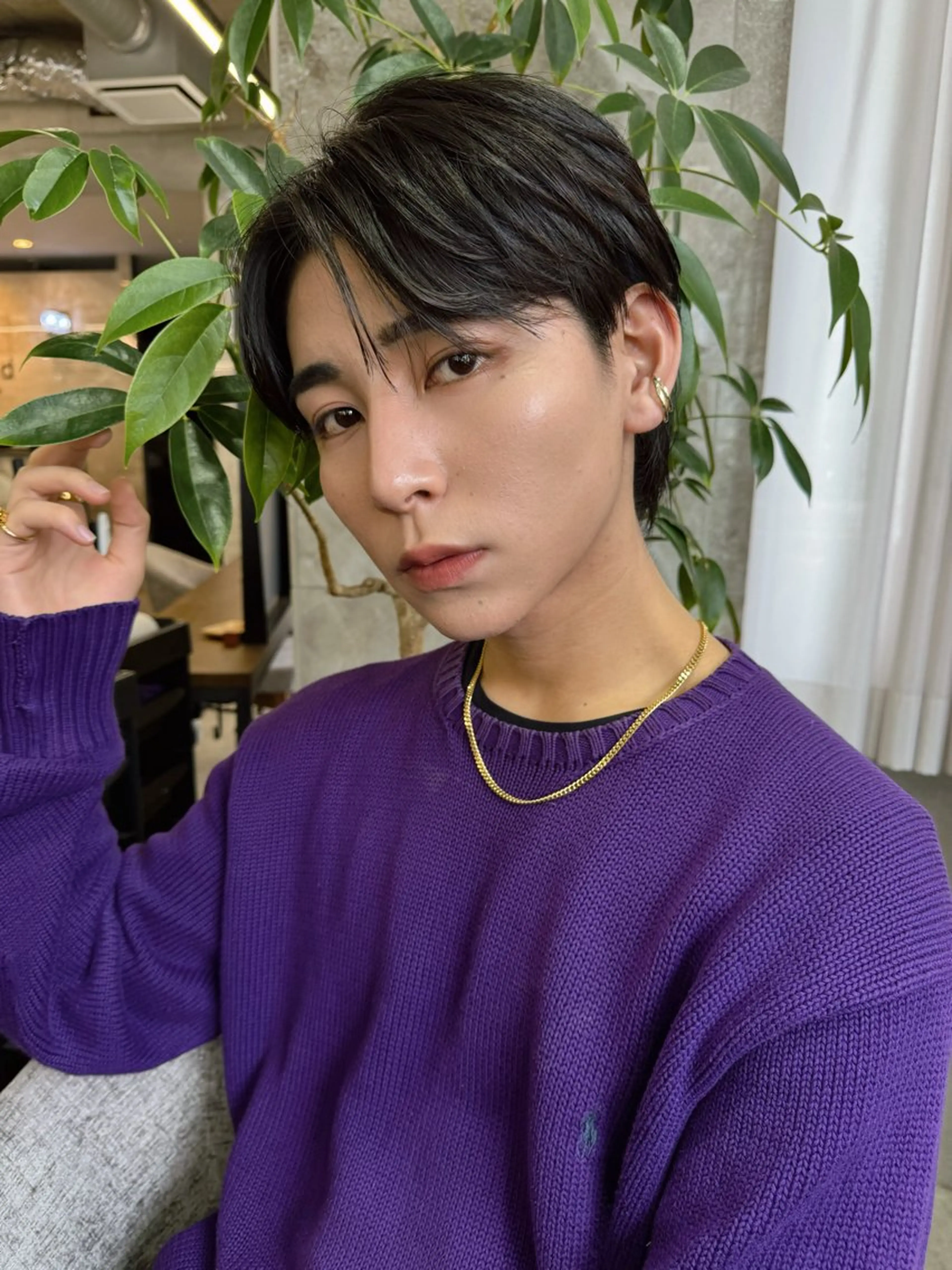 メンズ excia渋谷所属・曲がる縮毛矯正 センターパート/翼のヘアスタイル