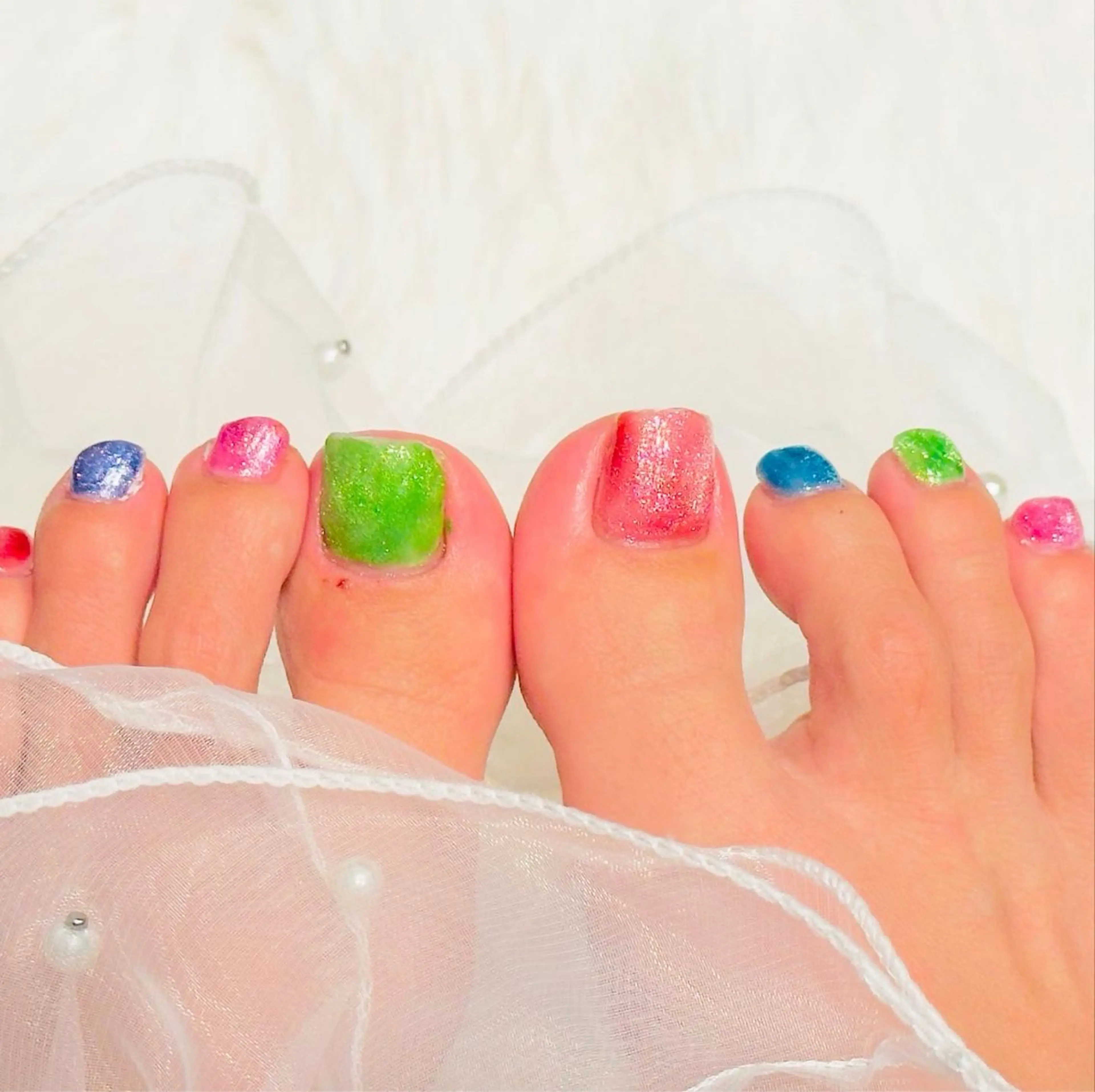 ネイル グリーン マグネットネイル ハンドネイル ネイルサロンエレノア所属・田端 笑理菜のネイルデザイン