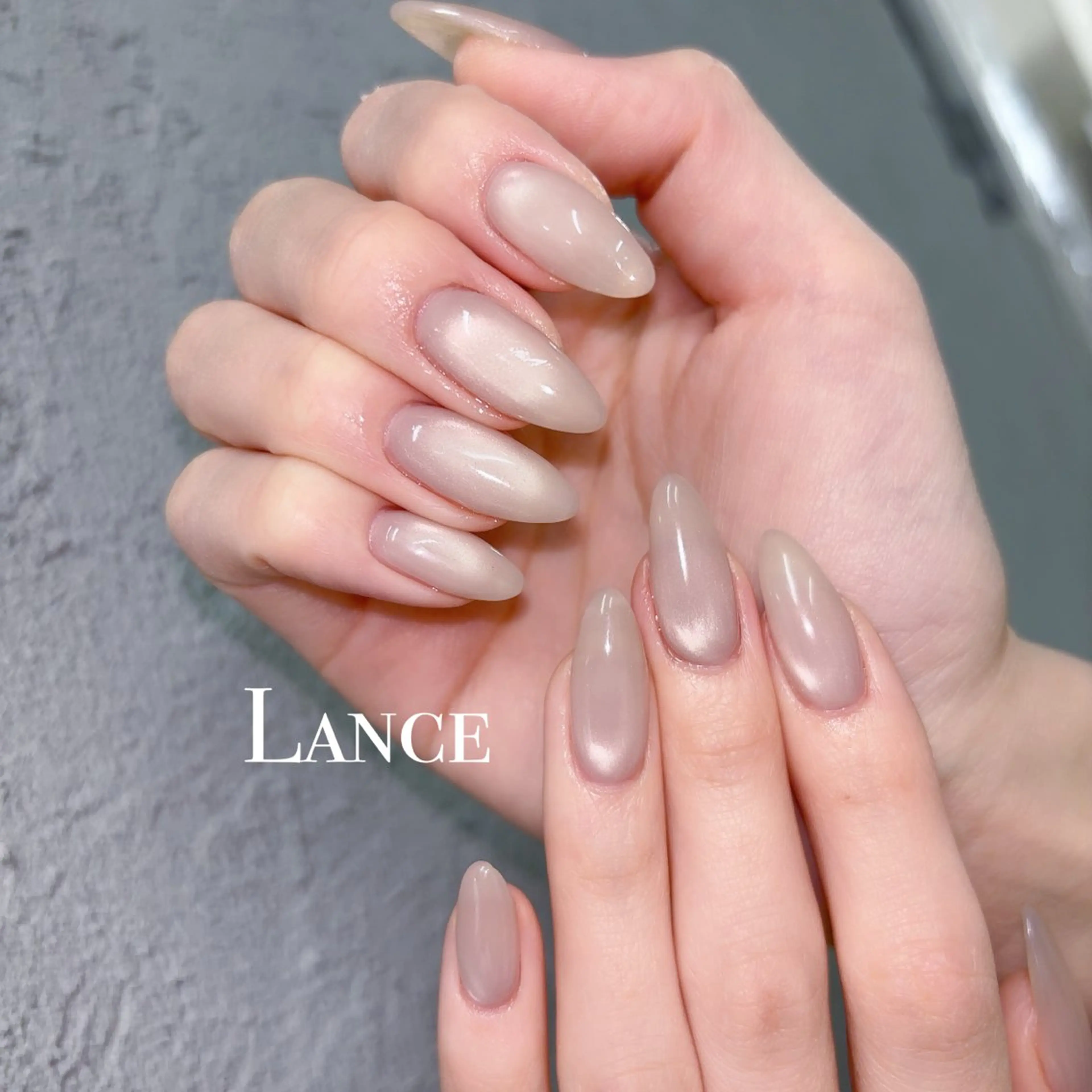 ネイル オーロラネイル フットネイル フレンチネイル ガラスフレンチ 氷ネイル・うるうるネイル ハンドネイル Lance nailのネイルデザイン