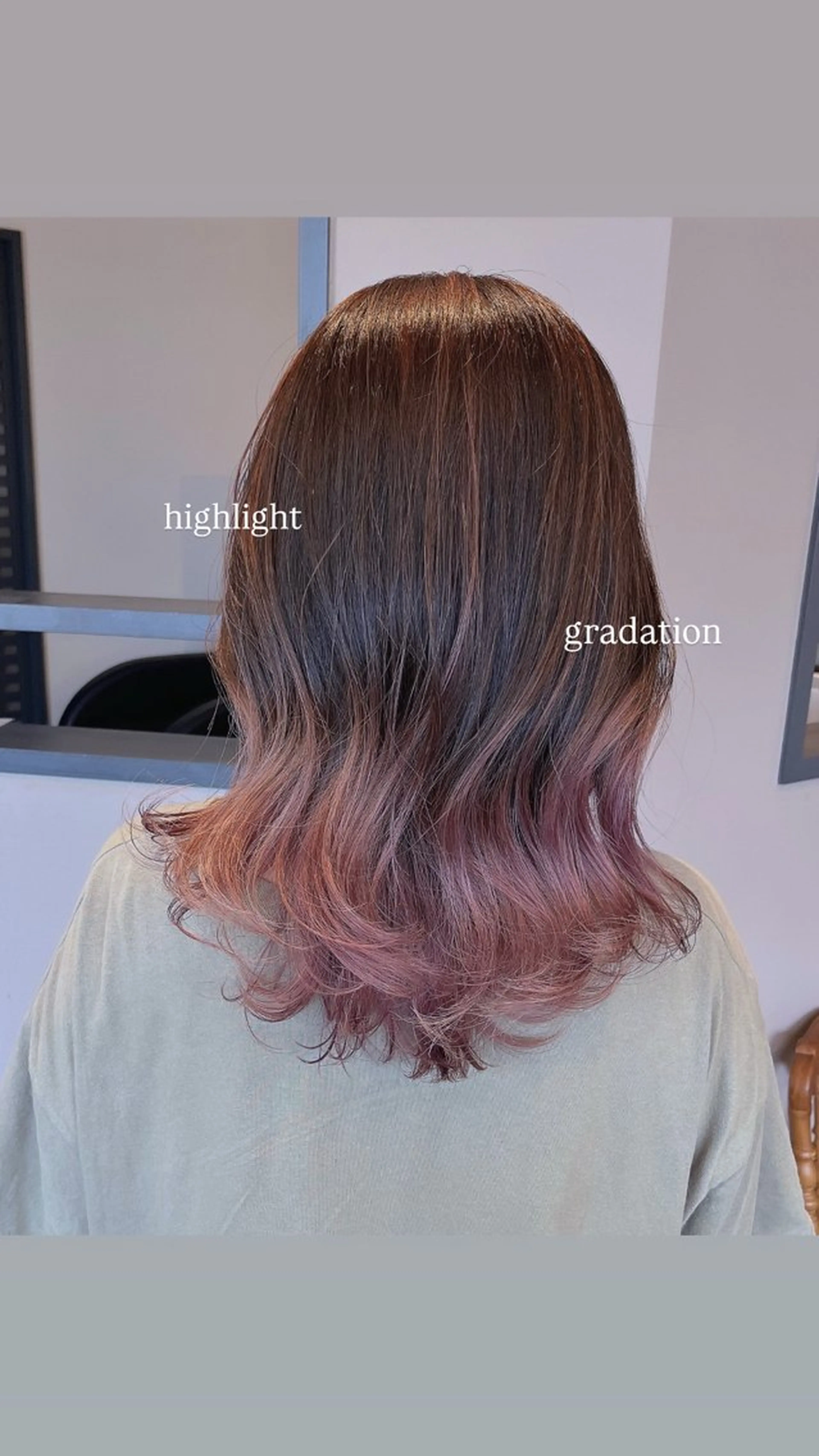 ミディアム カット ヘアカラー 緒方 つばさのヘアスタイル