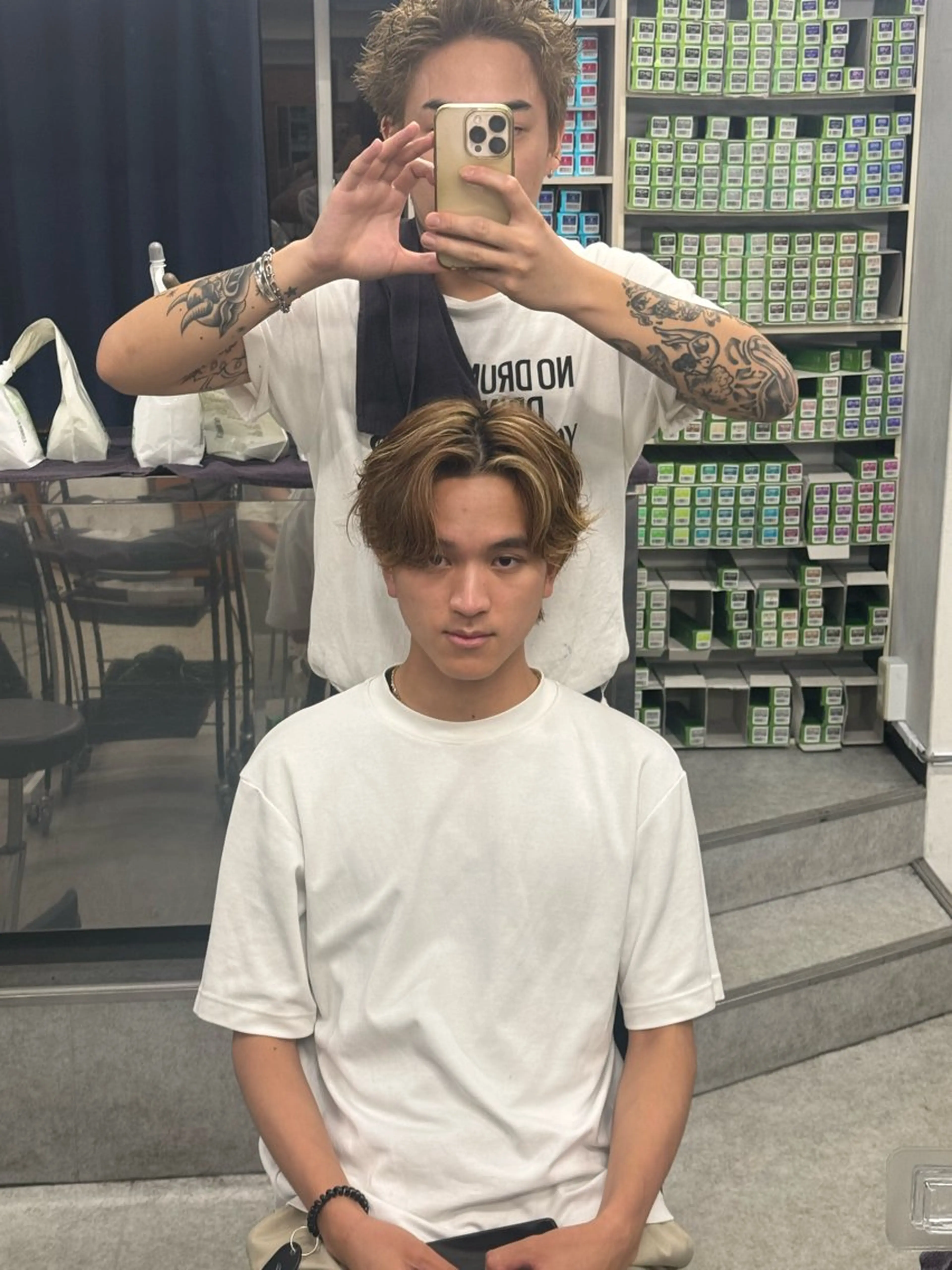 セミロング カラー パーマ メンズ クラシックスタイル 💈鈴木洵誠のヘアスタイル