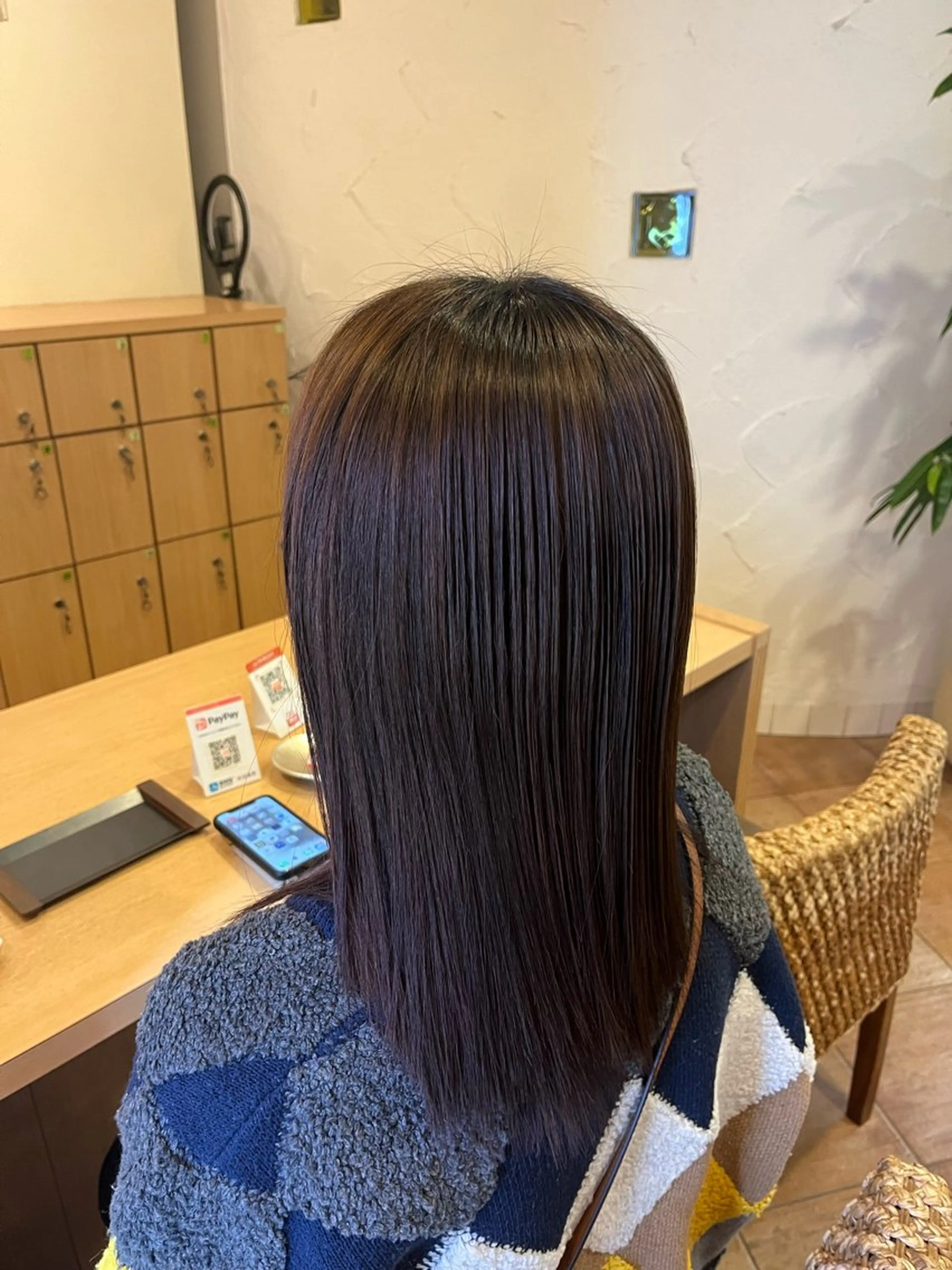 セミロング 伸ばしかけ 縮毛矯正 カット 縮毛矯正 西田 早輝子🍊のヘアスタイル