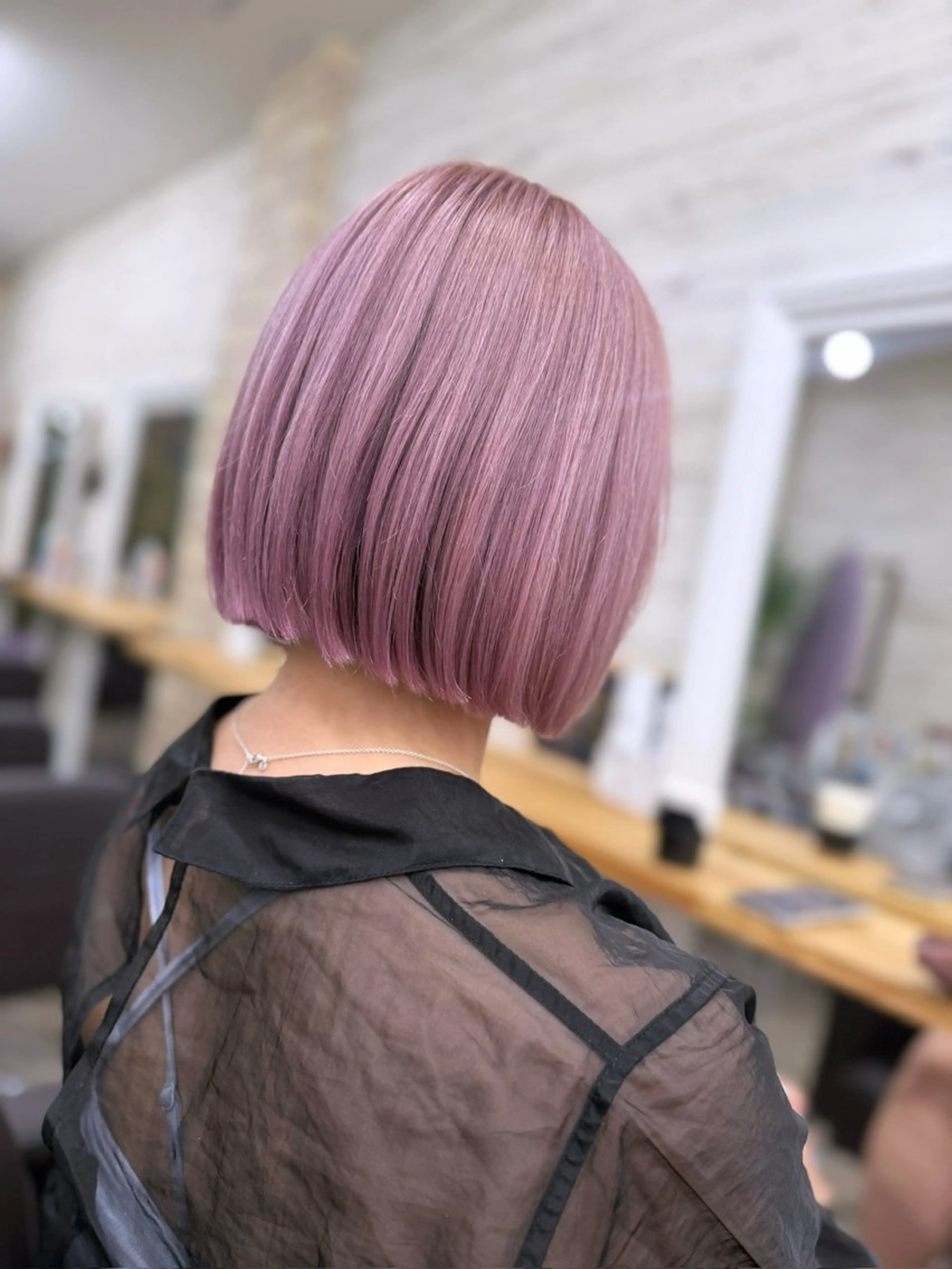 ミディアム カラー ベージュカラー ピンクカラー ピンクベージュ ボブ カット ヘアカラー 北沢 隆のヘアスタイル