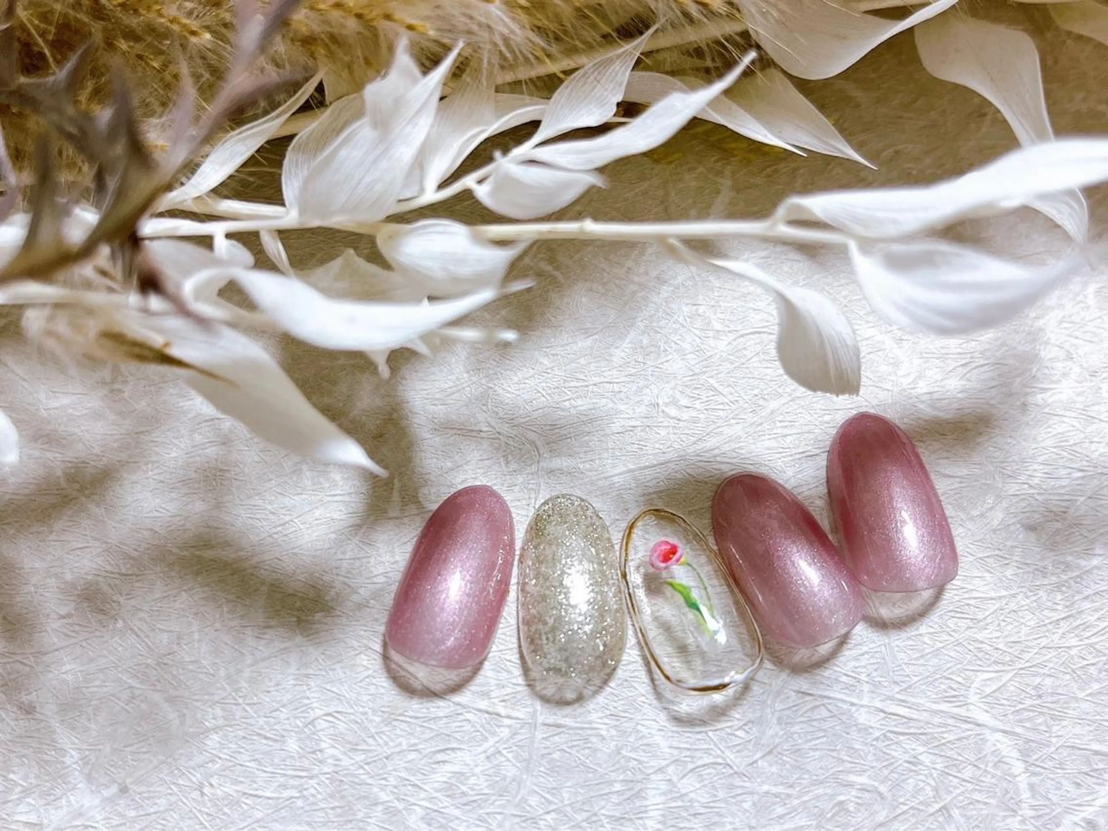 ネイル フットネイル フレンチネイル ジェルネイル ハート 韓国ネイル Mogu nail 二子玉川のネイルデザイン