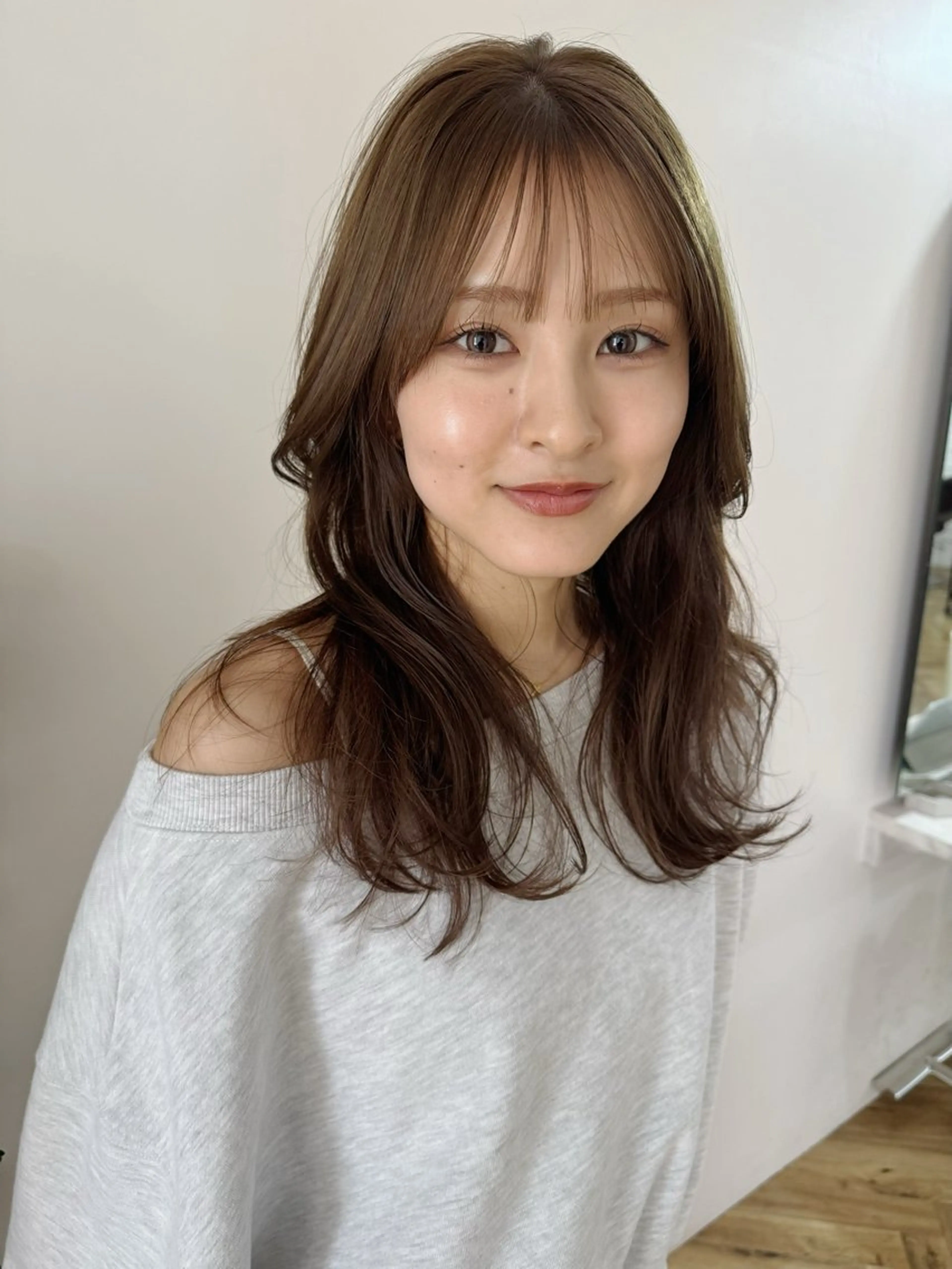 セミロング カット ヘアカラー トリートメント 髪質改善×透明感× トレンド/杉田 圭のヘアスタイル