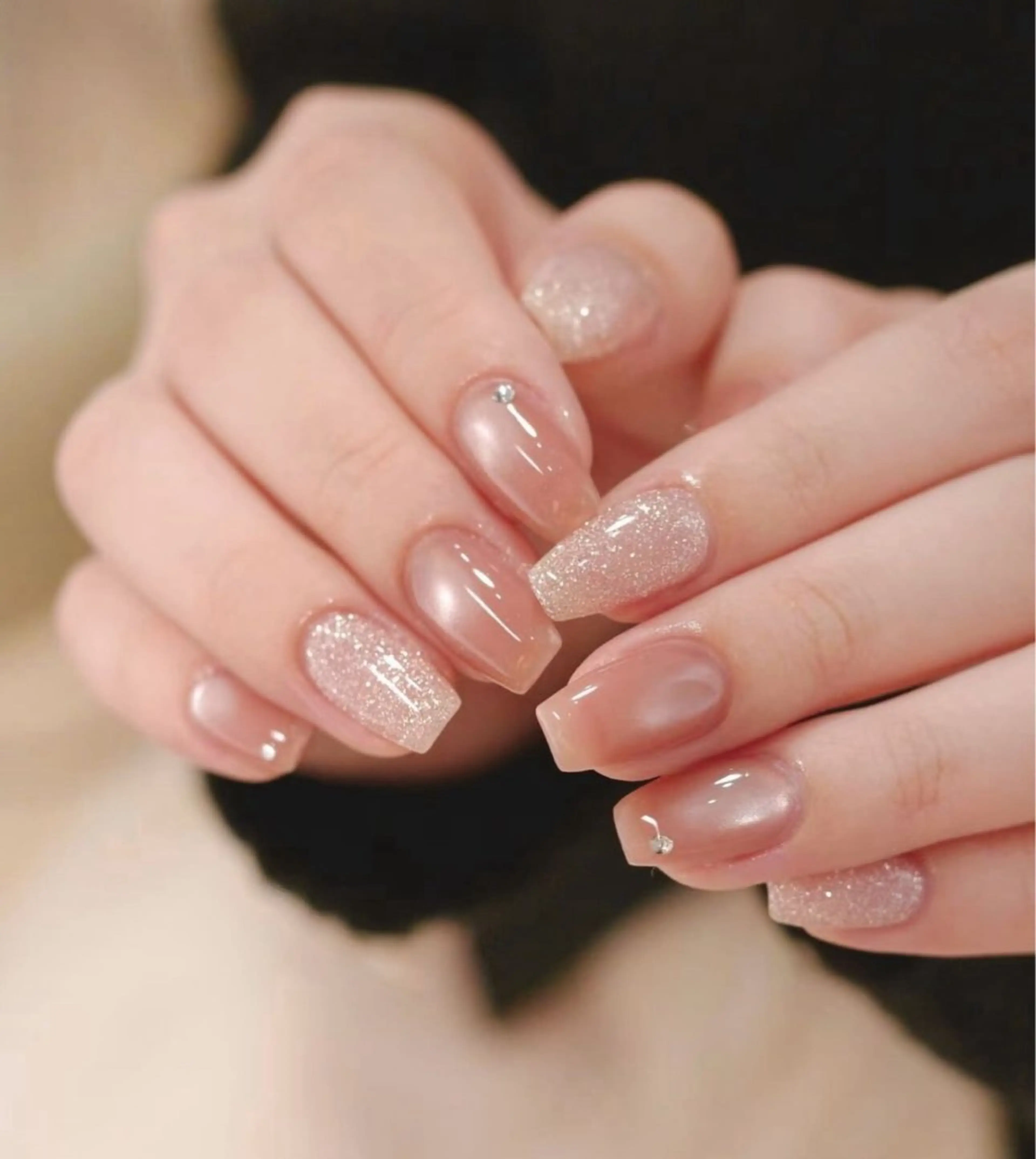 ネイル アートネイル オーロラネイル チークネイル 長さ出し フットネイル ハンドネイル 銀河_ Chan nailsのネイルデザイン