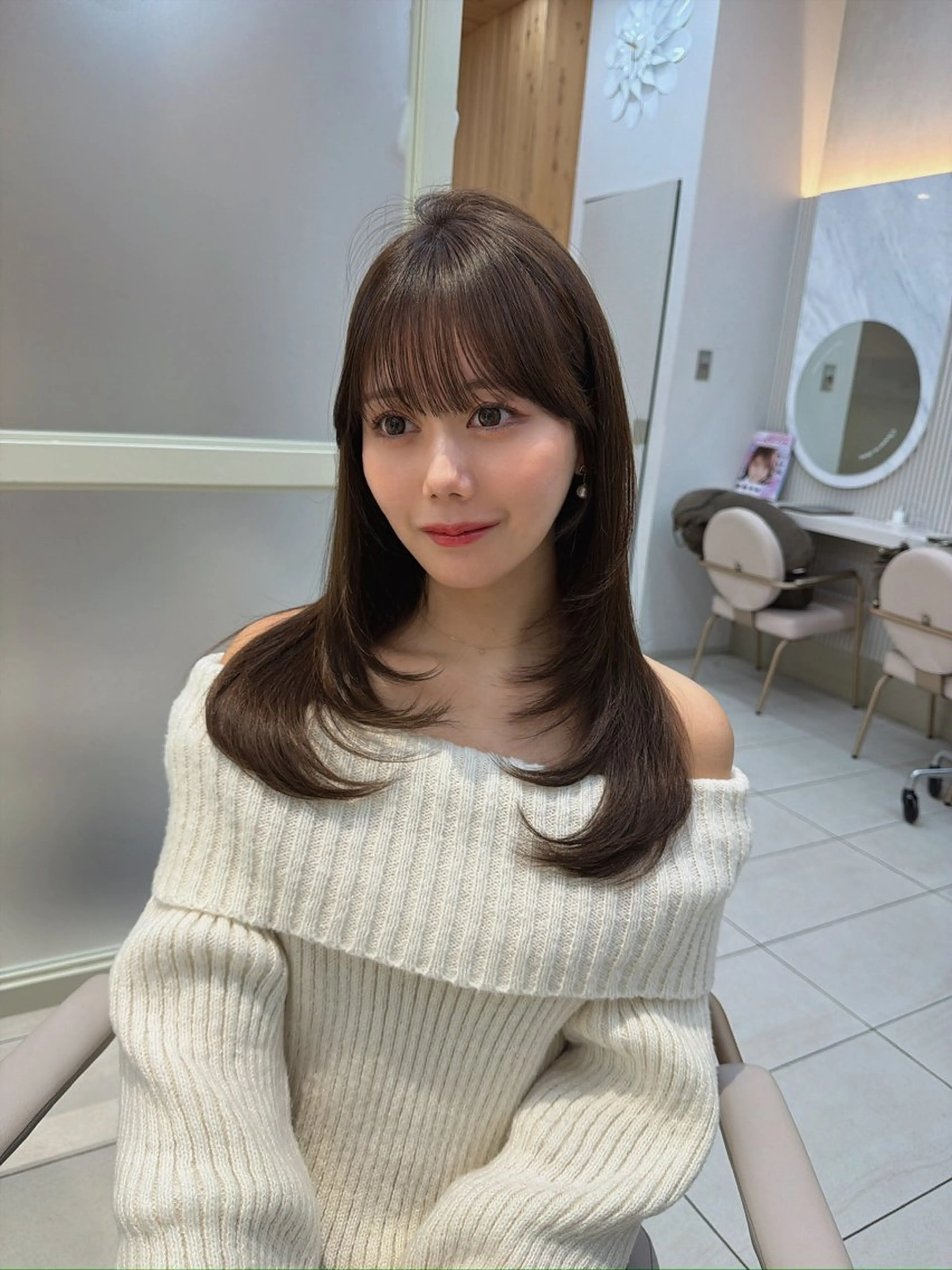 セミロング カット ヘアカラー トリートメント 顔周り/透明感カラー /韓国ヘア/TAKUのヘアスタイル