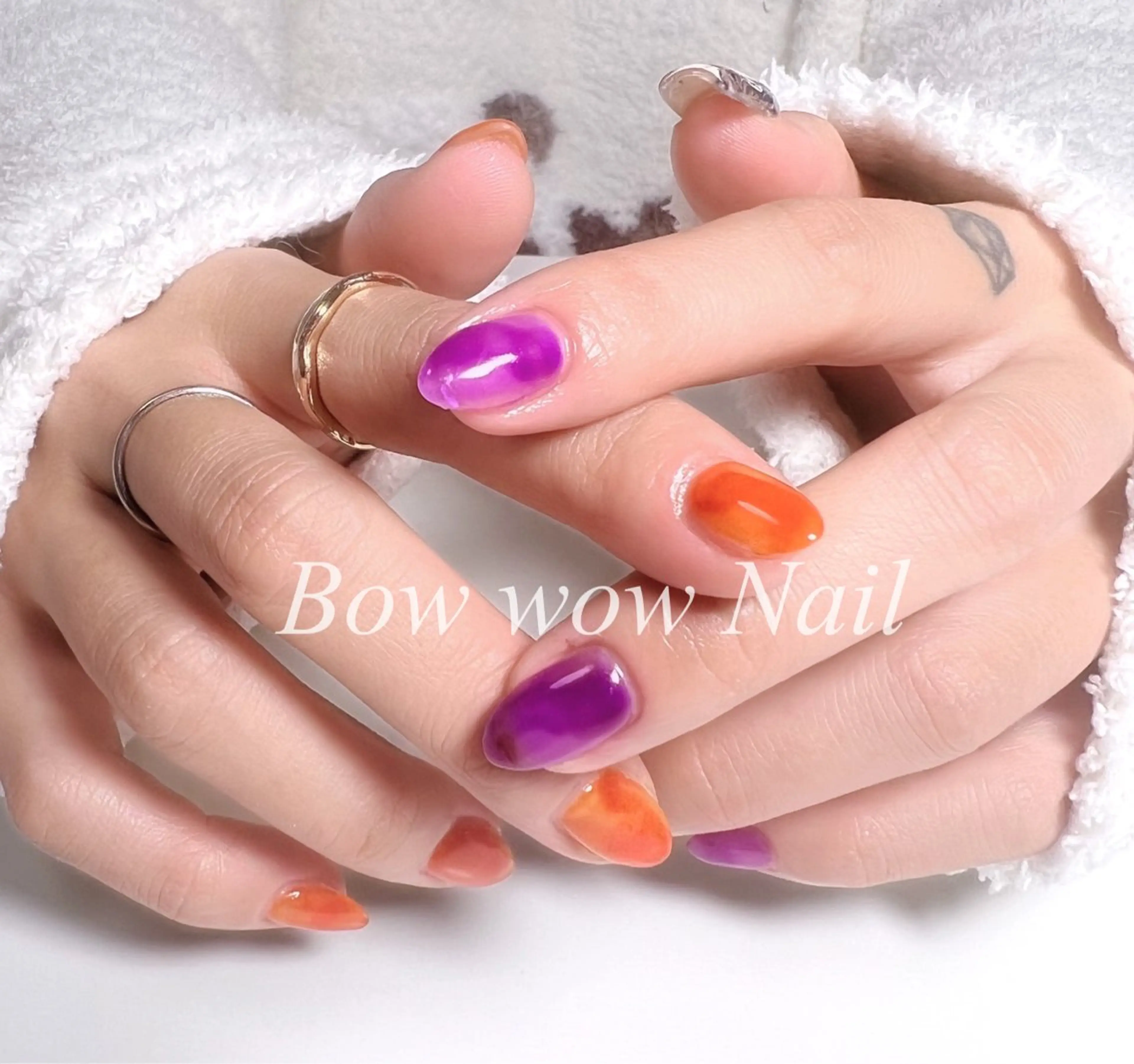 ネイル ハロウィン ワンカラーネイル Bow wow Nail さや🧸のネイルデザイン