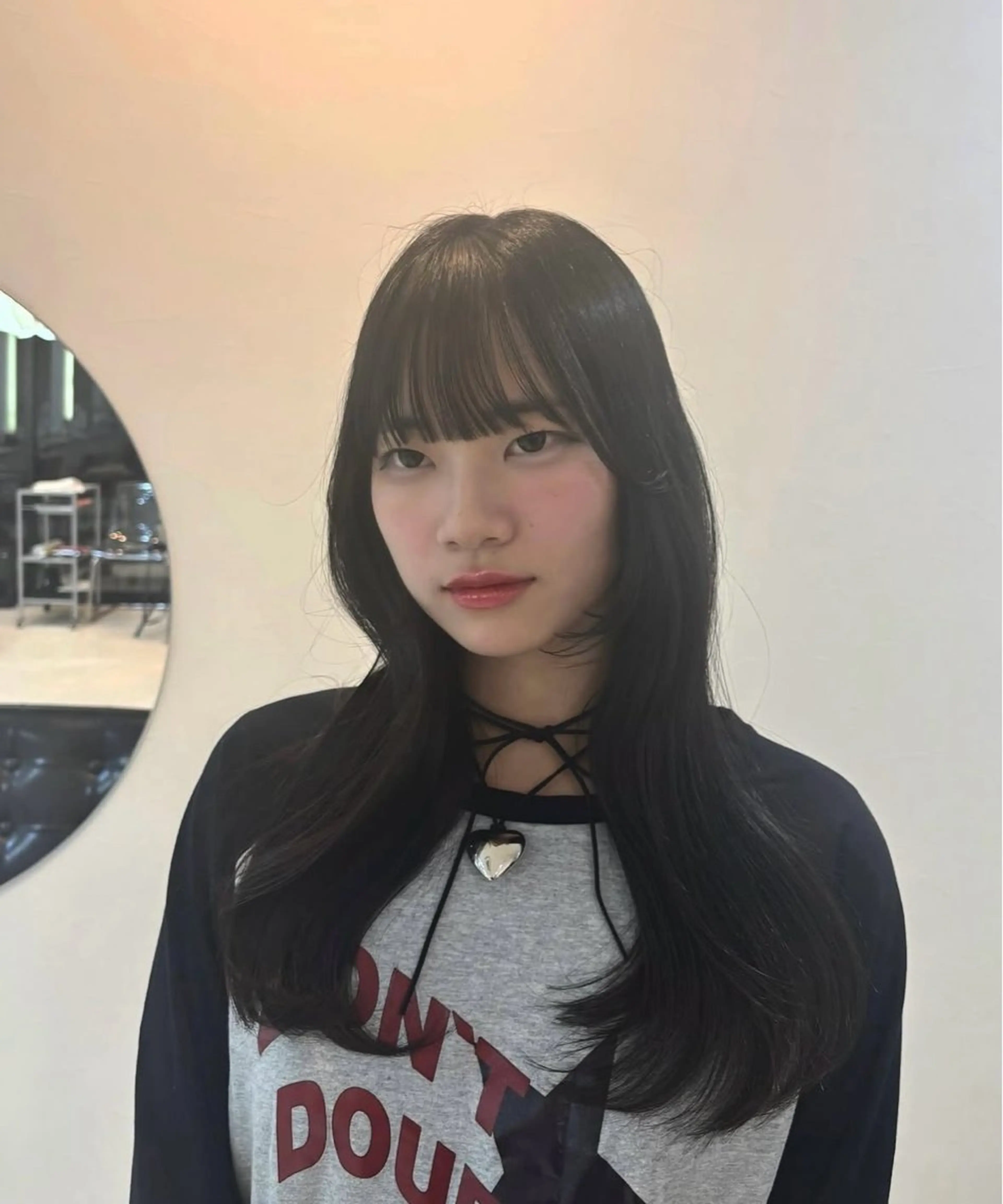 ロング ボブ くびれヘア 顔周りカット ロング カット enrich / キタガワ カノンのヘアスタイル