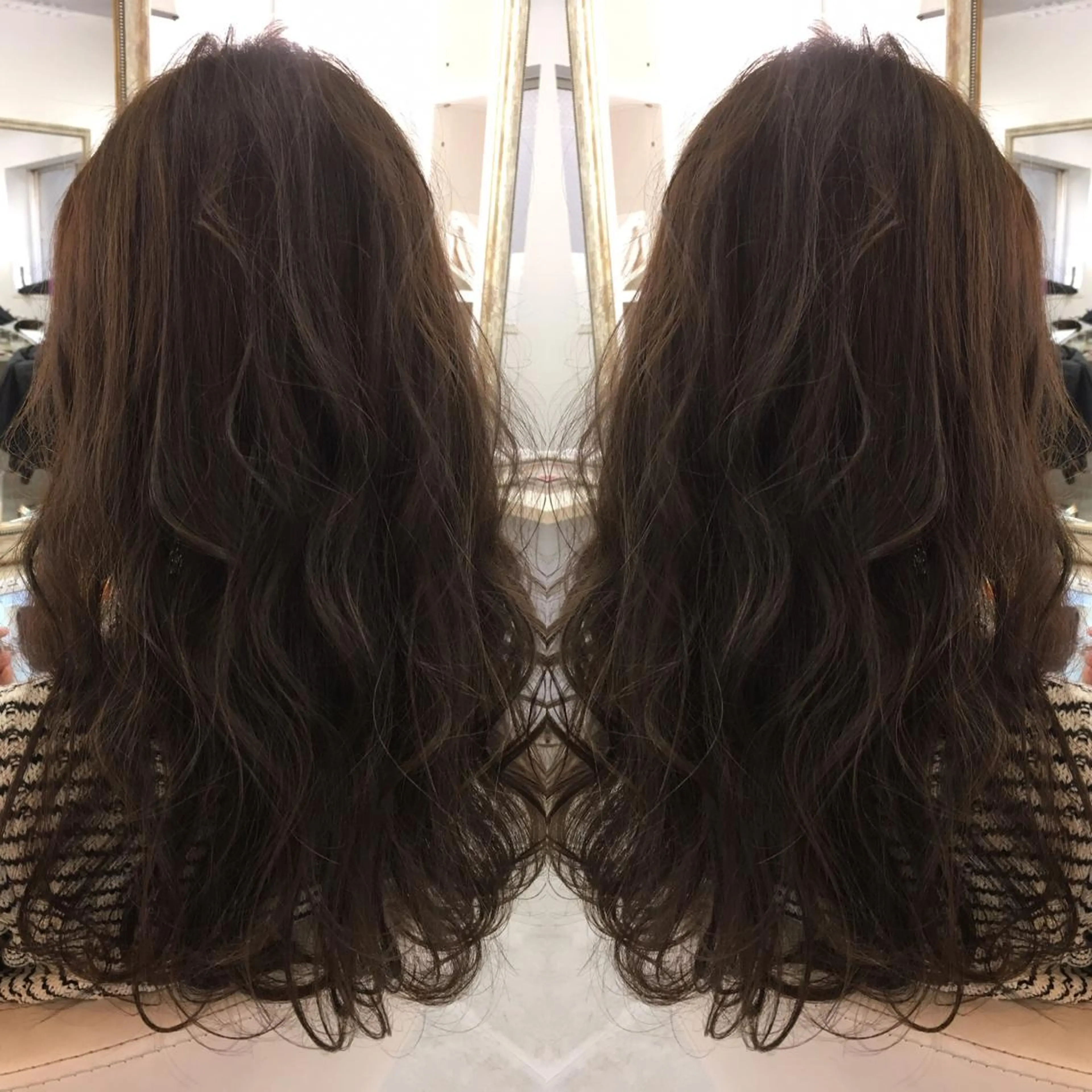 セミロング ロング カラー 髪質改善 中川　翔のヘアスタイル