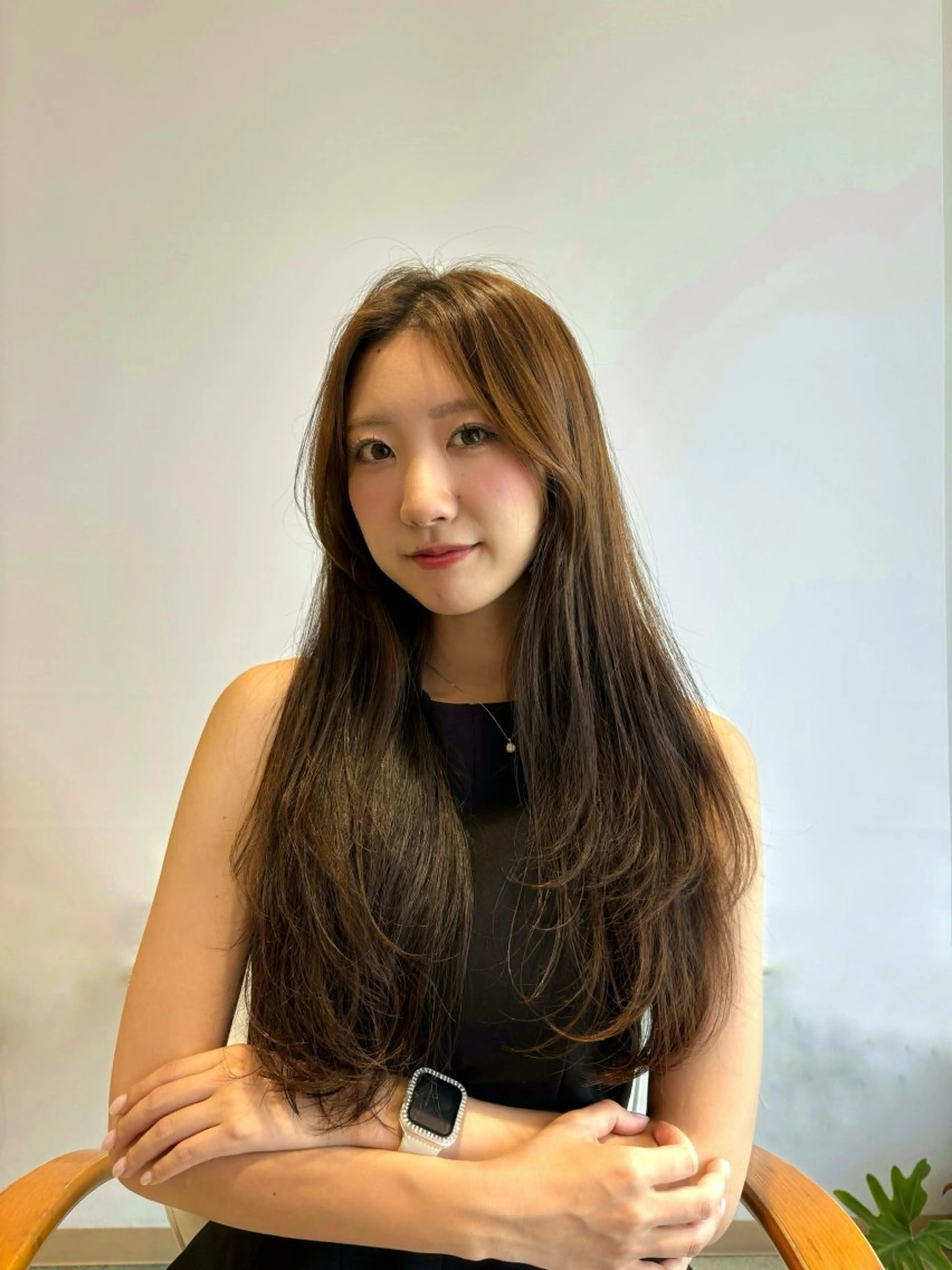 ロング カラー カット ヘアカラー トリートメント ベージュカラー⌇﻿ くびれヘア.𐙚心音のヘアスタイル