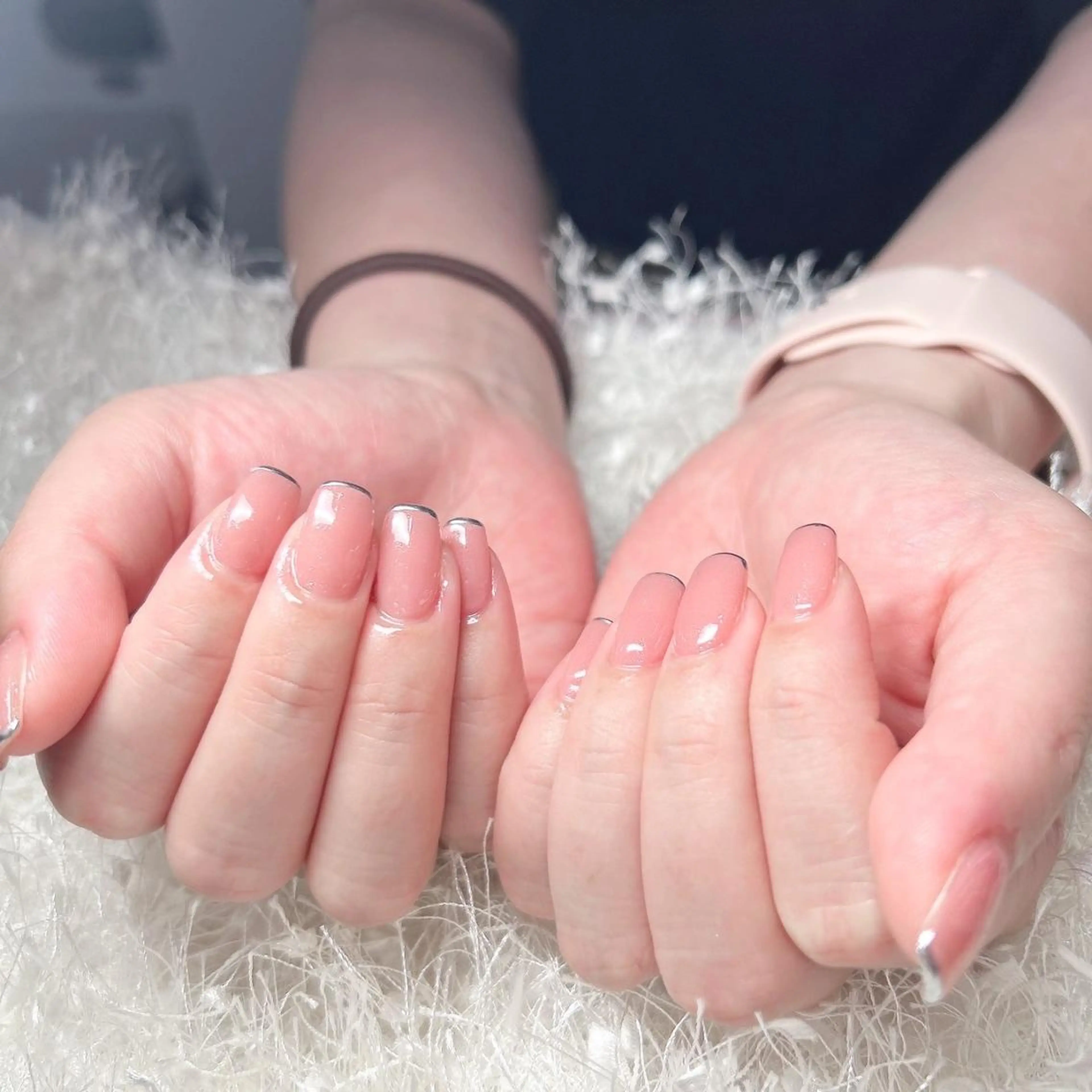 ネイル 長さ出し フレンチネイル ジェルネイル グラデーション 韓国ネイル ハンドネイル Nail&eye Belire 新宿のネイルデザイン