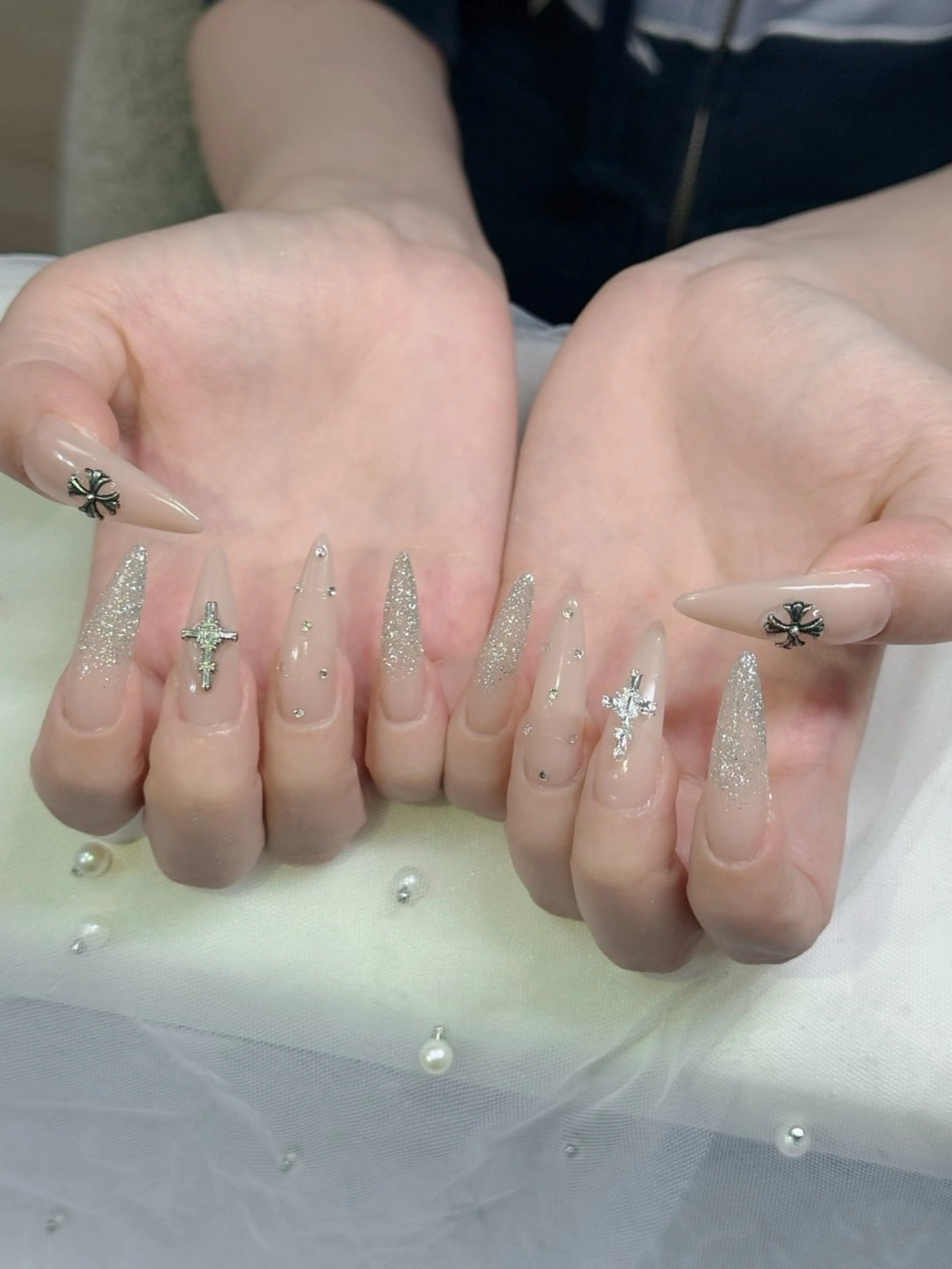 ネイル フットネイル フレンチネイル グラデーション 韓国ネイル ロングネイル ハンドネイル Hani Nail Salonのネイルデザイン