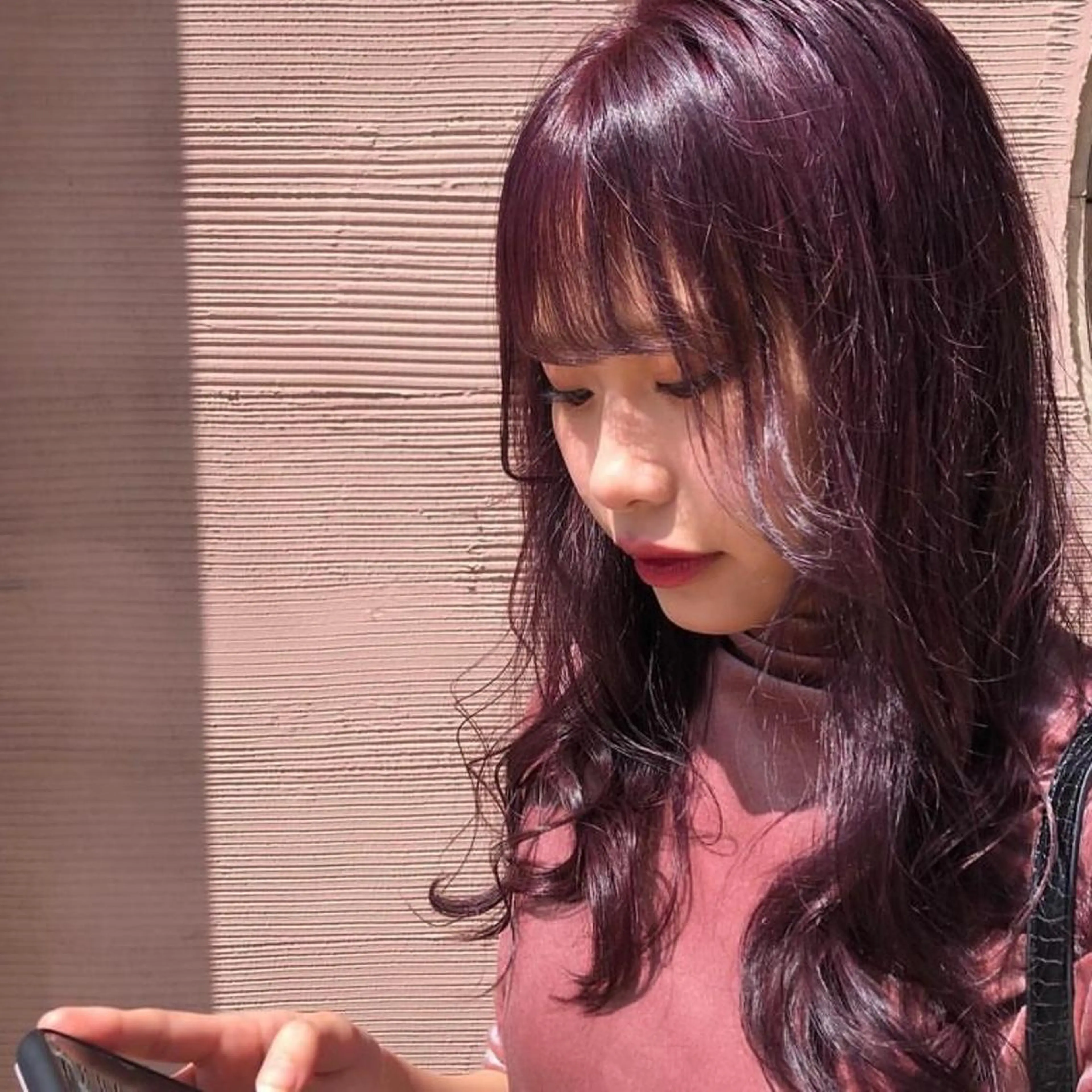 カラー 切りっぱなしボブ／ 暖色カラー／なつみのヘアスタイル