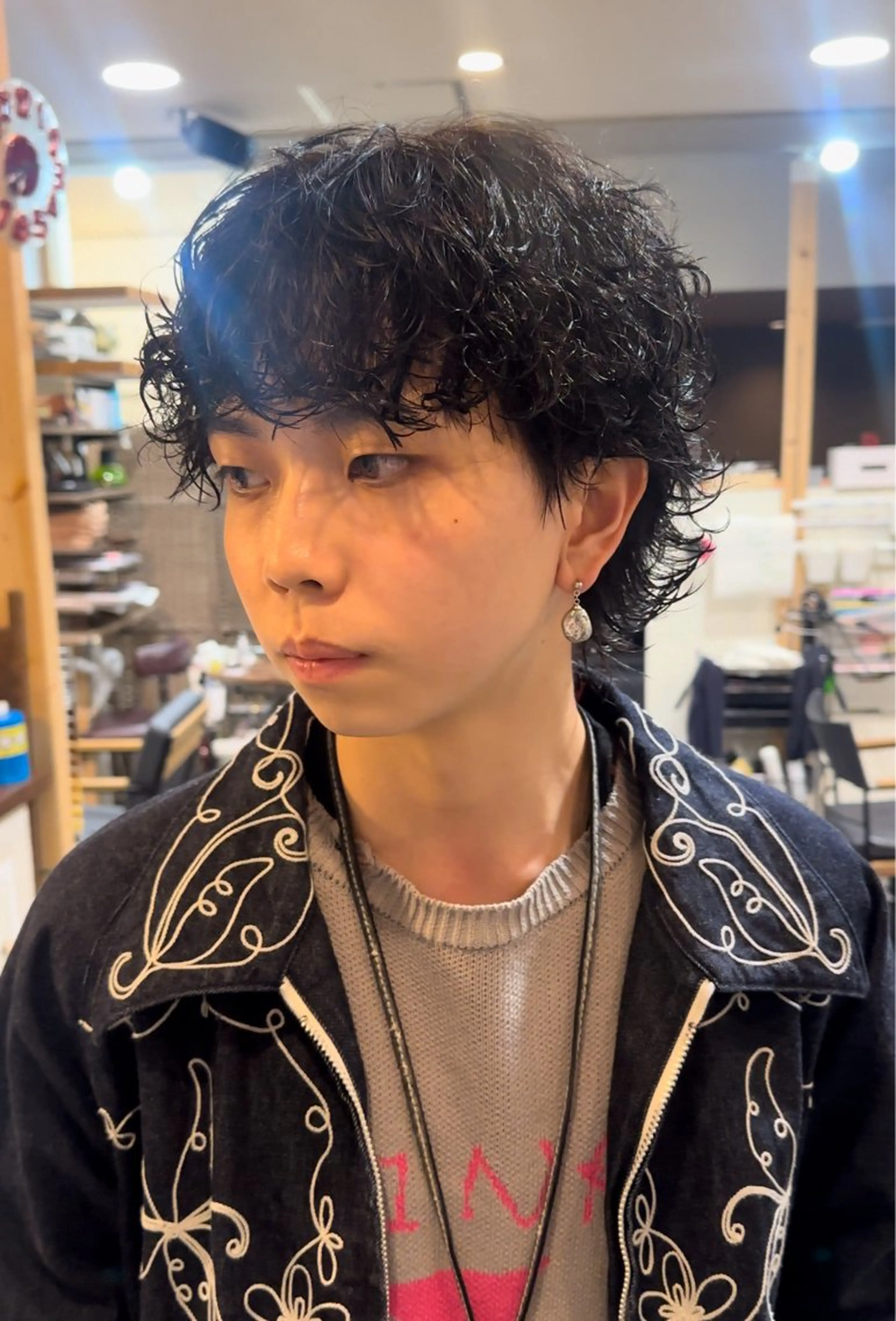 パーマ メンズ メンズパーマ メンズウルフカット ウルフカット スパイラルパーマ カット パーマ 年間2000名担当◎ パーマ職人/仲原佑樹のヘアスタイル