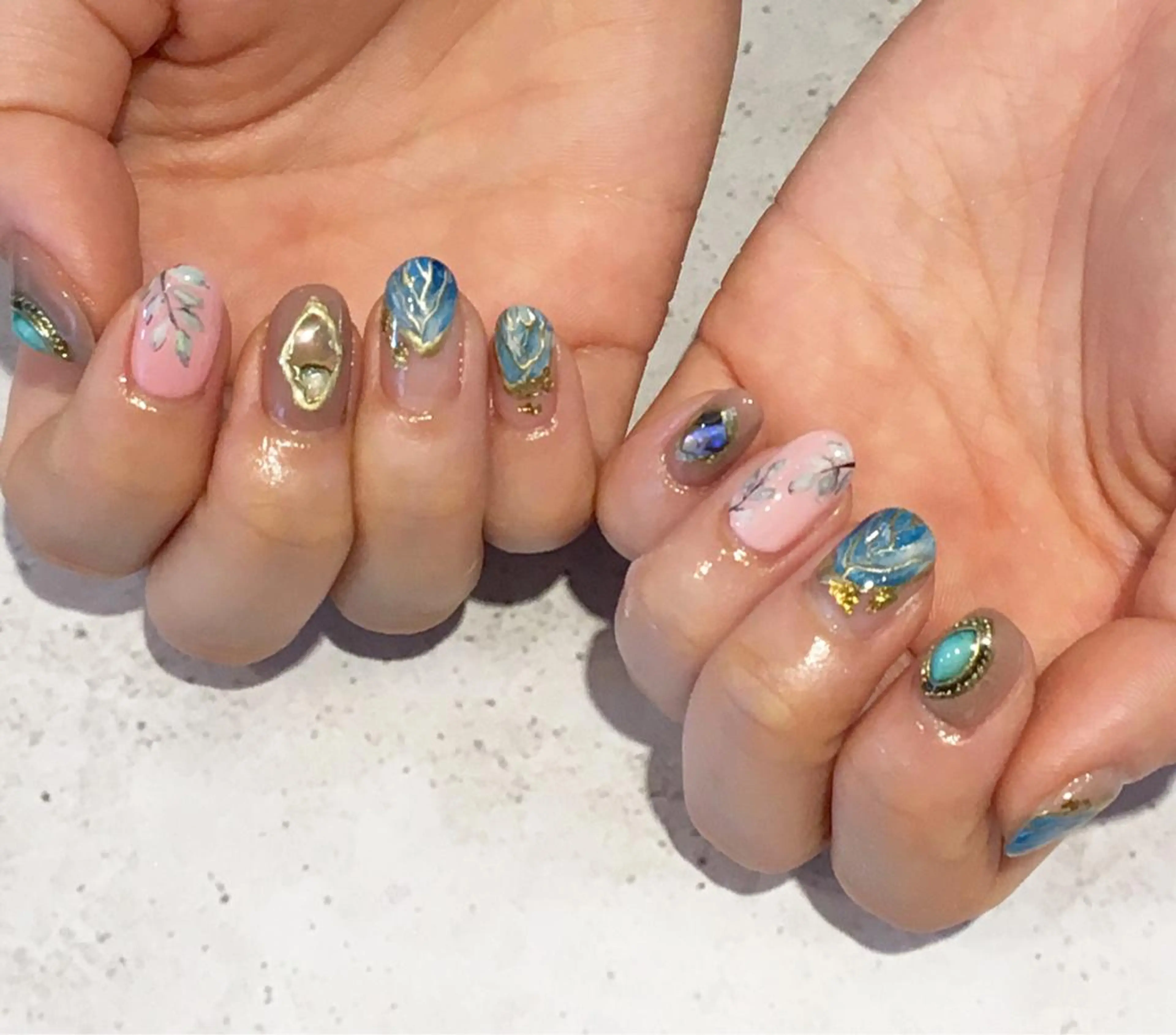 ネイル 春ネイル ハンドネイル revia所属・ERI Nailistのネイルデザイン