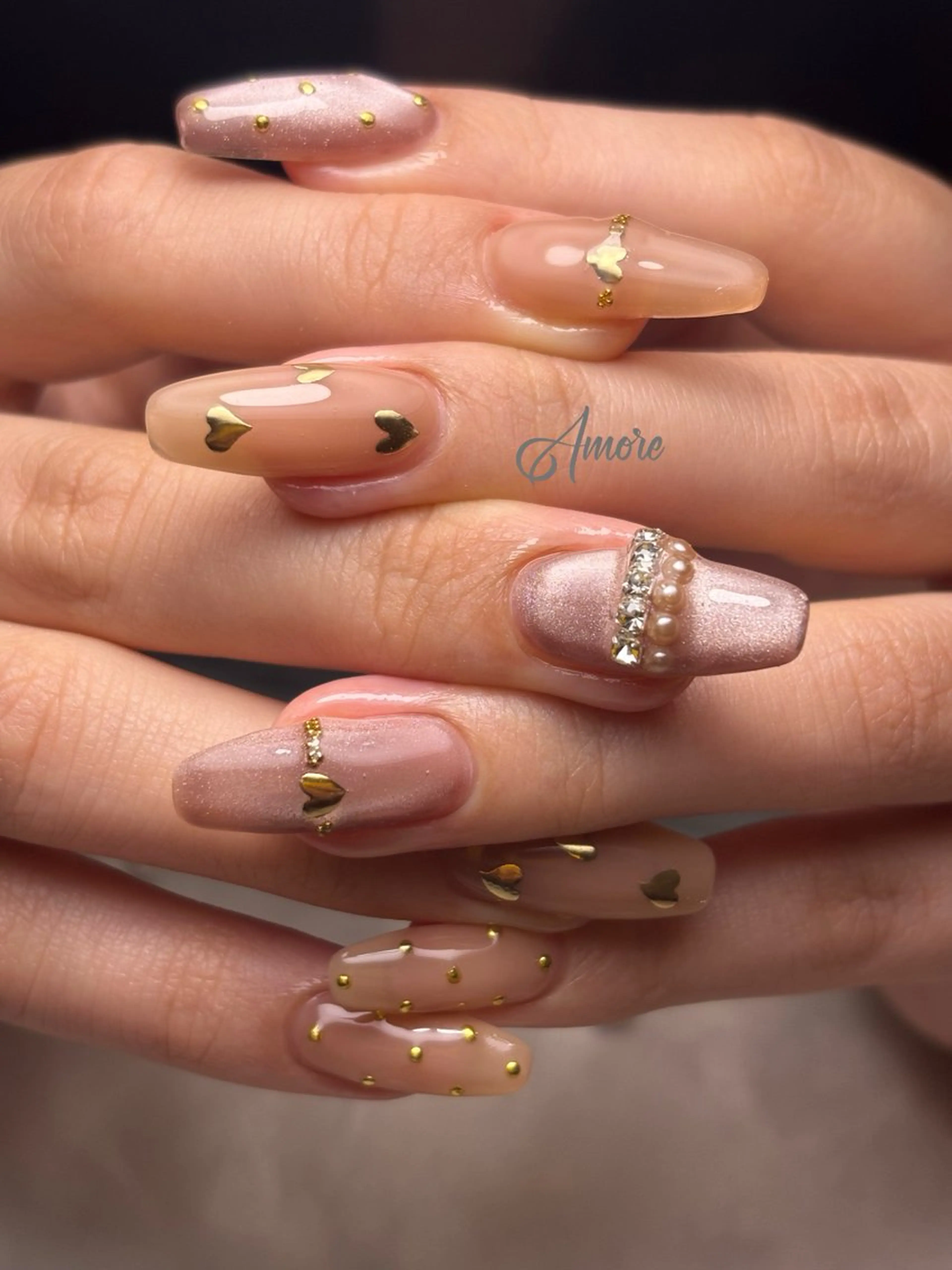 ネイル 桜ネイル ジェルネイル キラキラネイル 韓国ネイル マグネットネイル You kyehwaのネイルデザイン