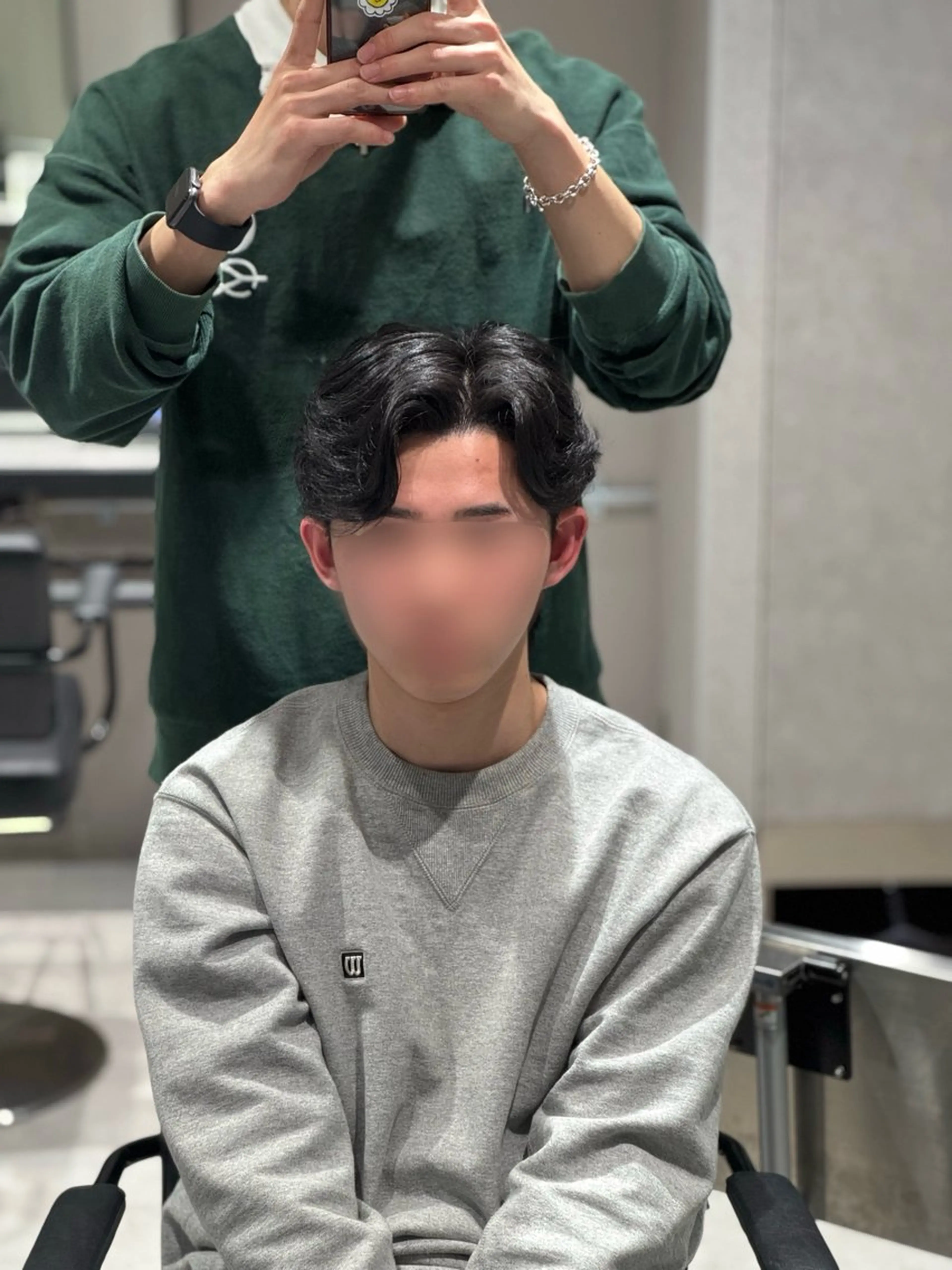 パーマ メンズ センターパート カルマパーマ メンズパーマ 曲がる縮毛/カルマパ ーマ/池袋/横村大全のヘアスタイル