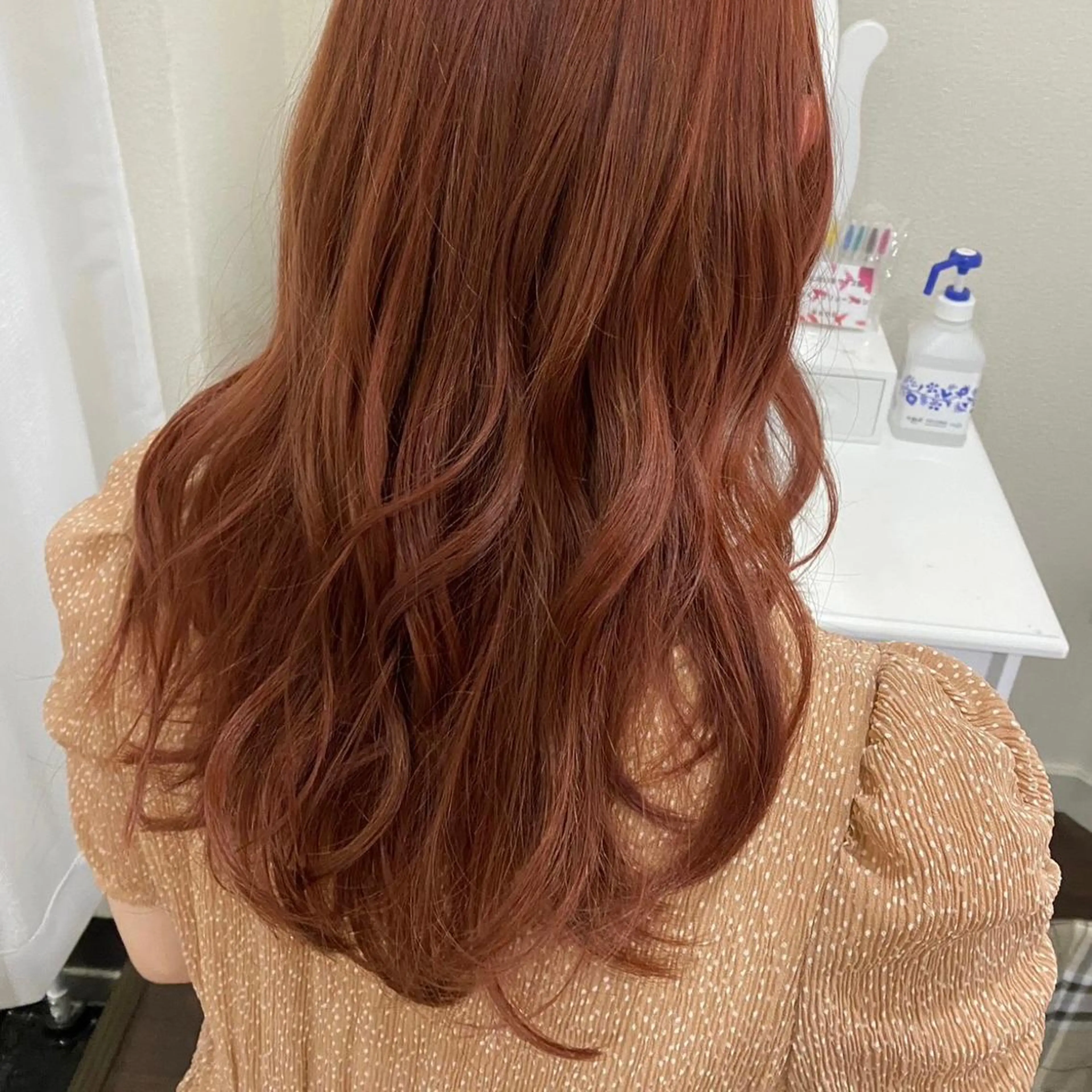 ロング カラー オレンジ 🌼アニヤ スズ🌼のヘアスタイル