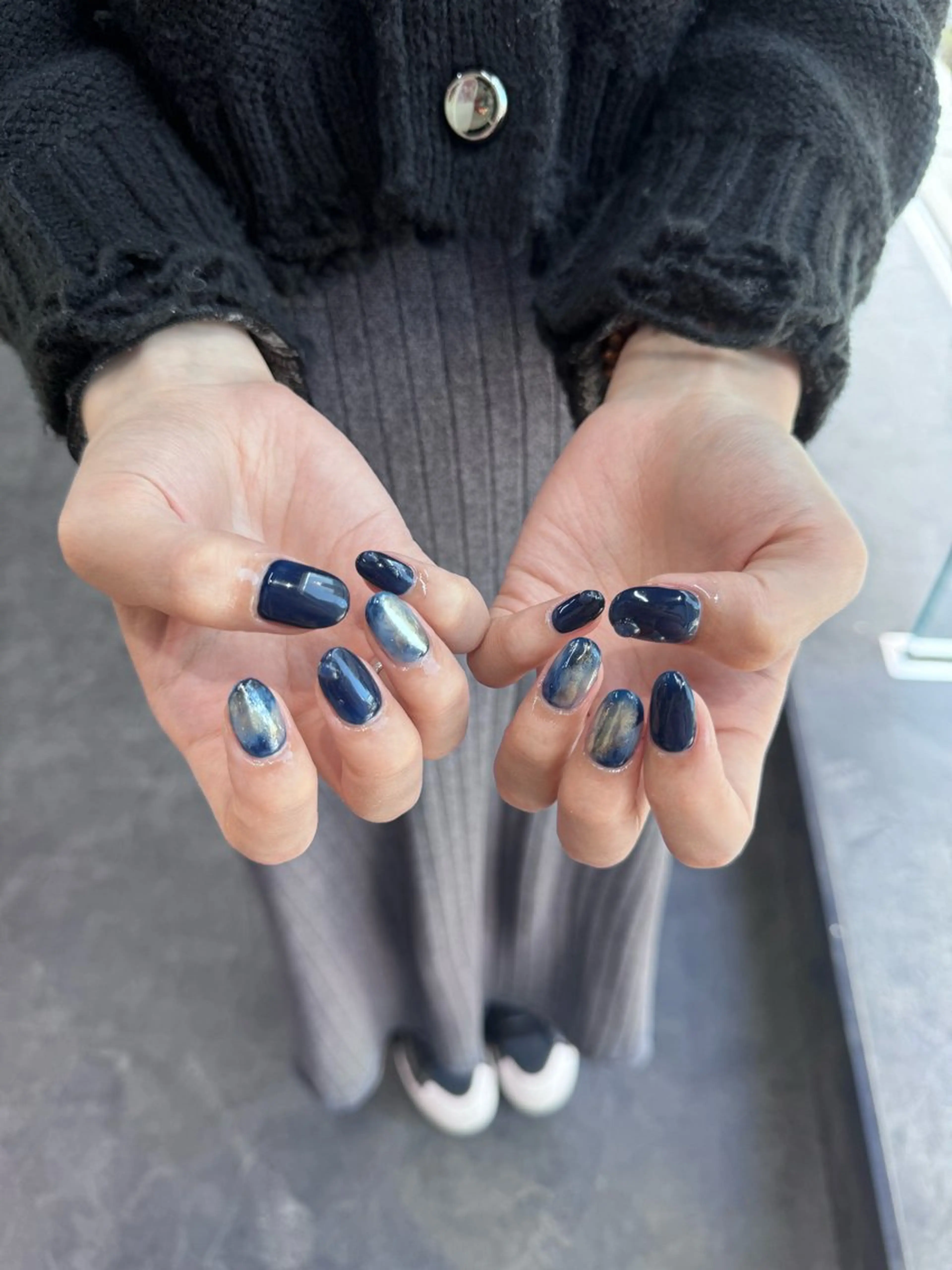 ネイル フレンチネイル マグネットネイル メンズネイル ニュアンスネイル ワンカラーネイル ハンドネイル GRANDE大須 Cecil💜のネイルデザイン