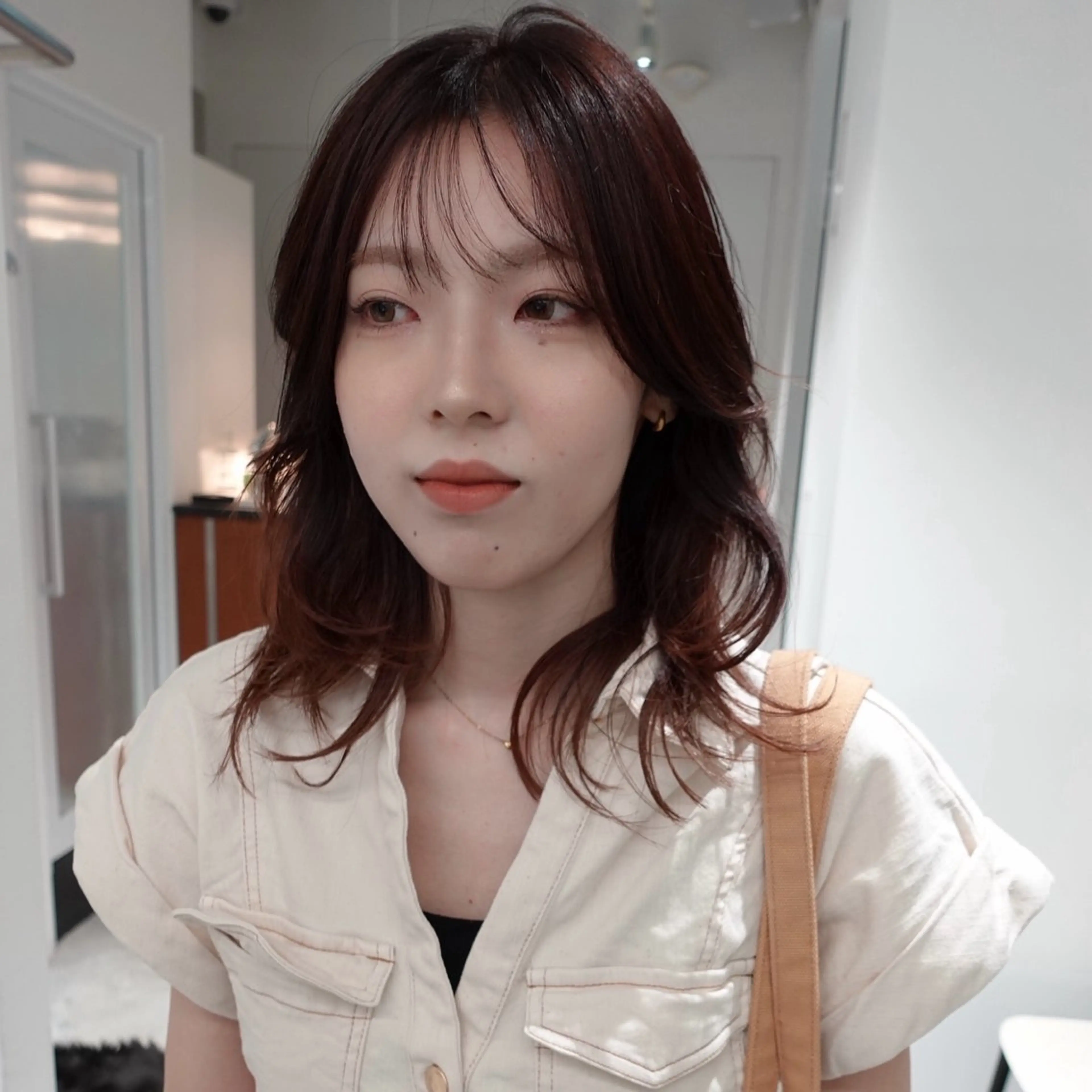 ミディアム カラー ヘアアレンジ ブラウンカラー オレンジ レイヤーカット カット ヘアカラー 🌐サトウ リョウ🌐のその他イメージ