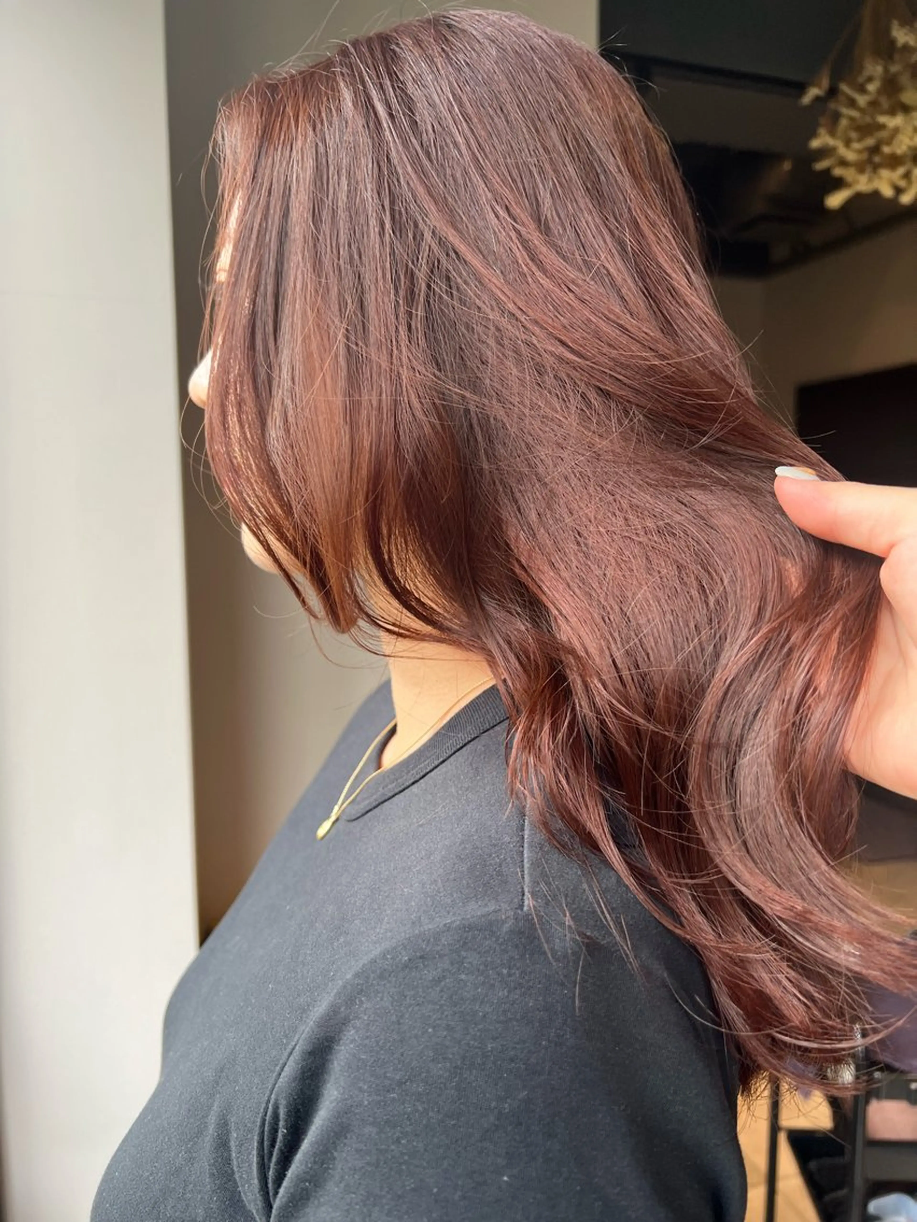 ロング カラー ブリーチ ブリーチなしカラー オレンジ ピンクカラー 顔周りカット ヘアカラー トリートメント ✨髪質改善矯正× ブリーチ✨YU-KIのヘアスタイル