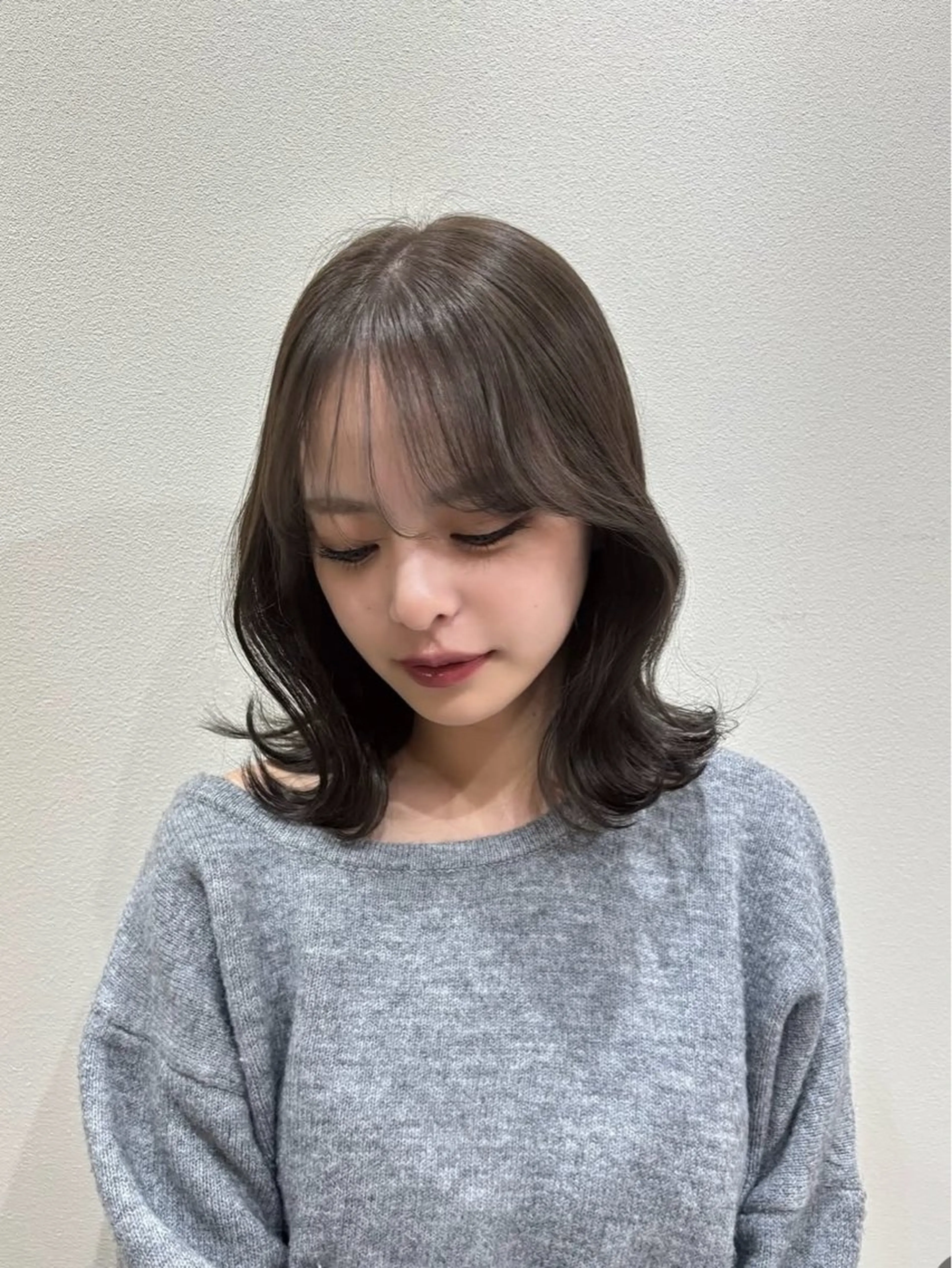 ミディアム カット ヘアカラー トリートメント レイヤーカット/髪質 改善/momo🎀のヘアスタイル