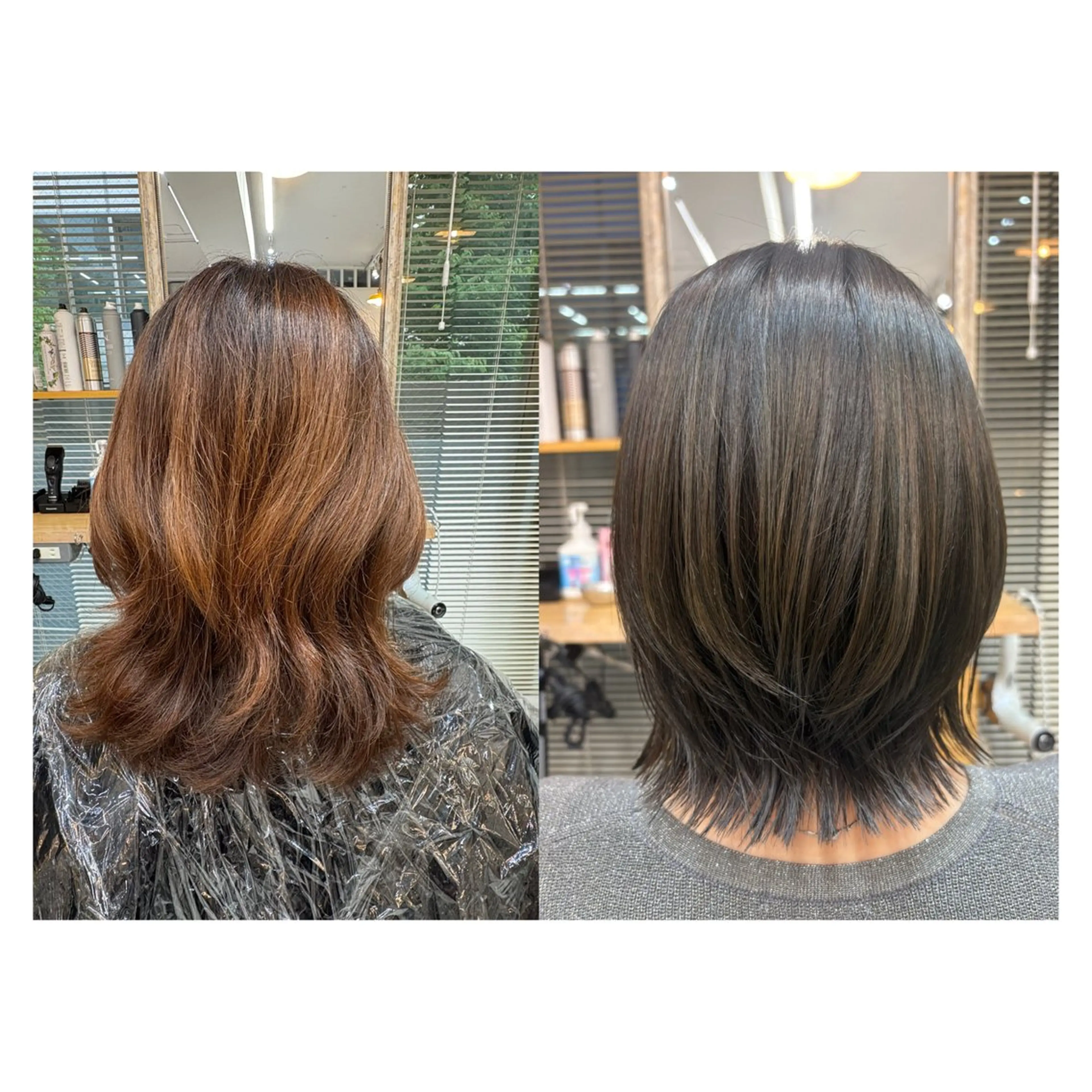 ミディアム レイヤーカット・ 縮毛矯正 星野のヘアスタイル