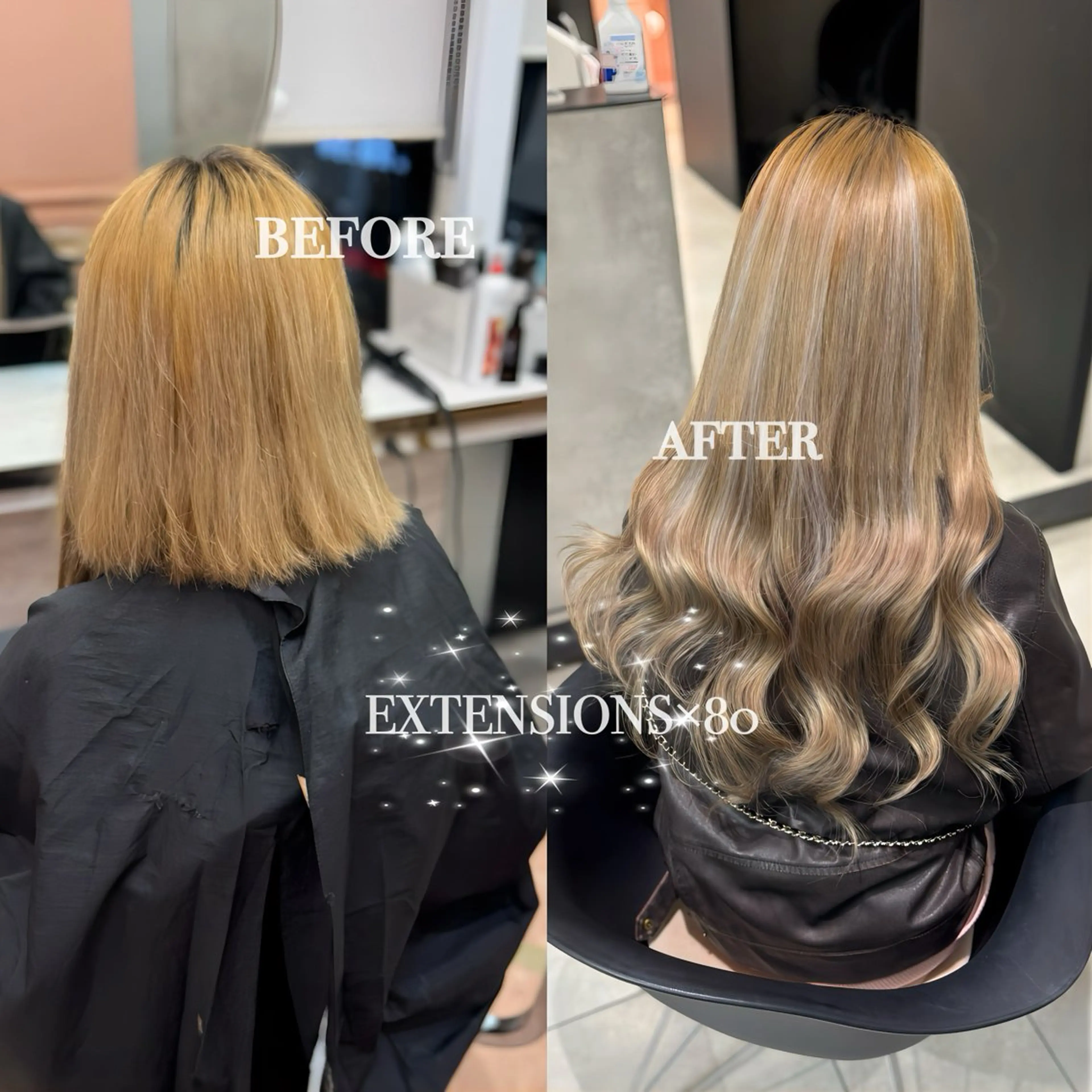 ロング カラー エクステ エクステ 大阪 梅田/ ハイトーン/エクステのヘアスタイル
