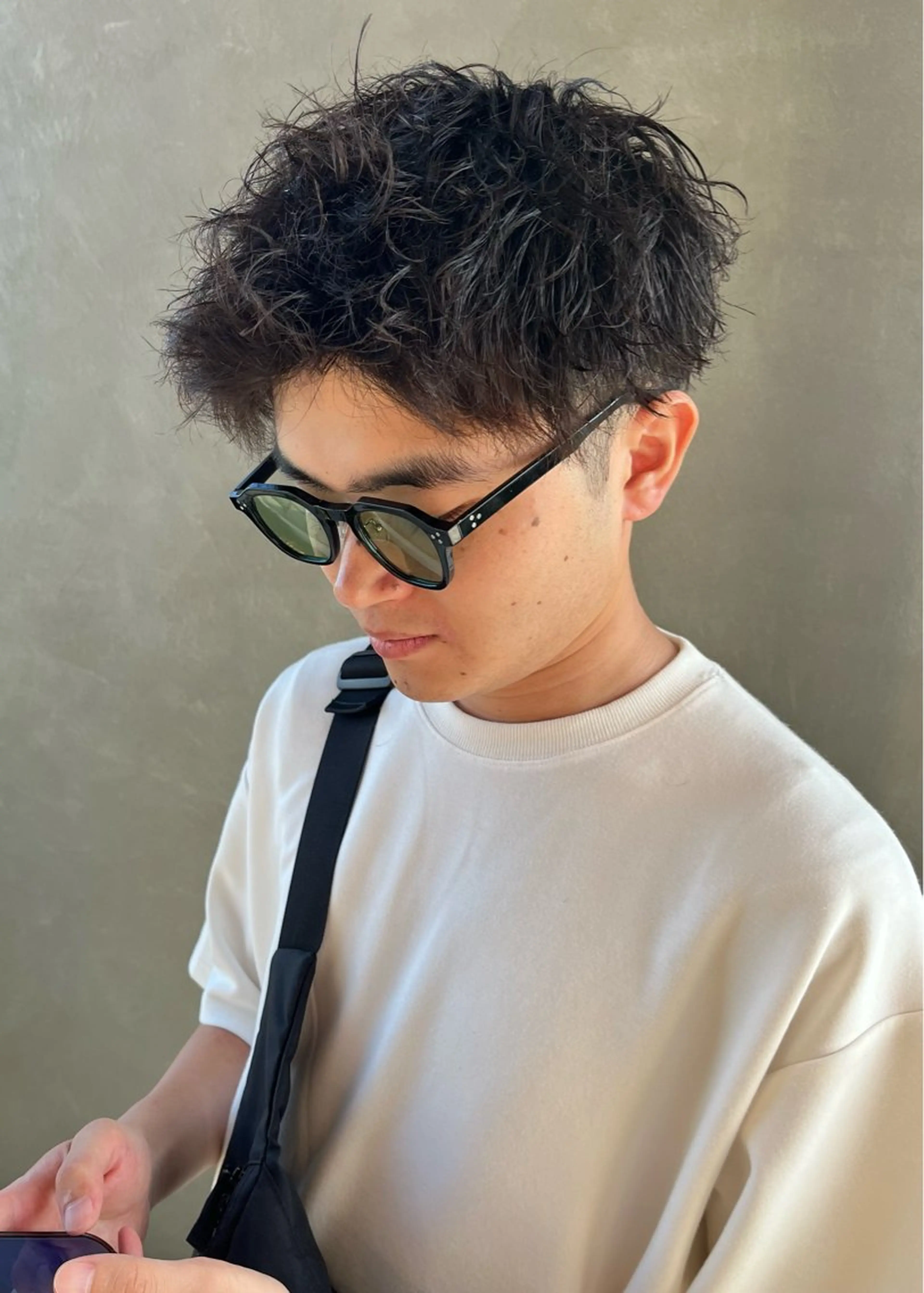 ショート パーマ メンズ メンズパーマ ショートヘア カット パーマ 権 燦易のヘアスタイル