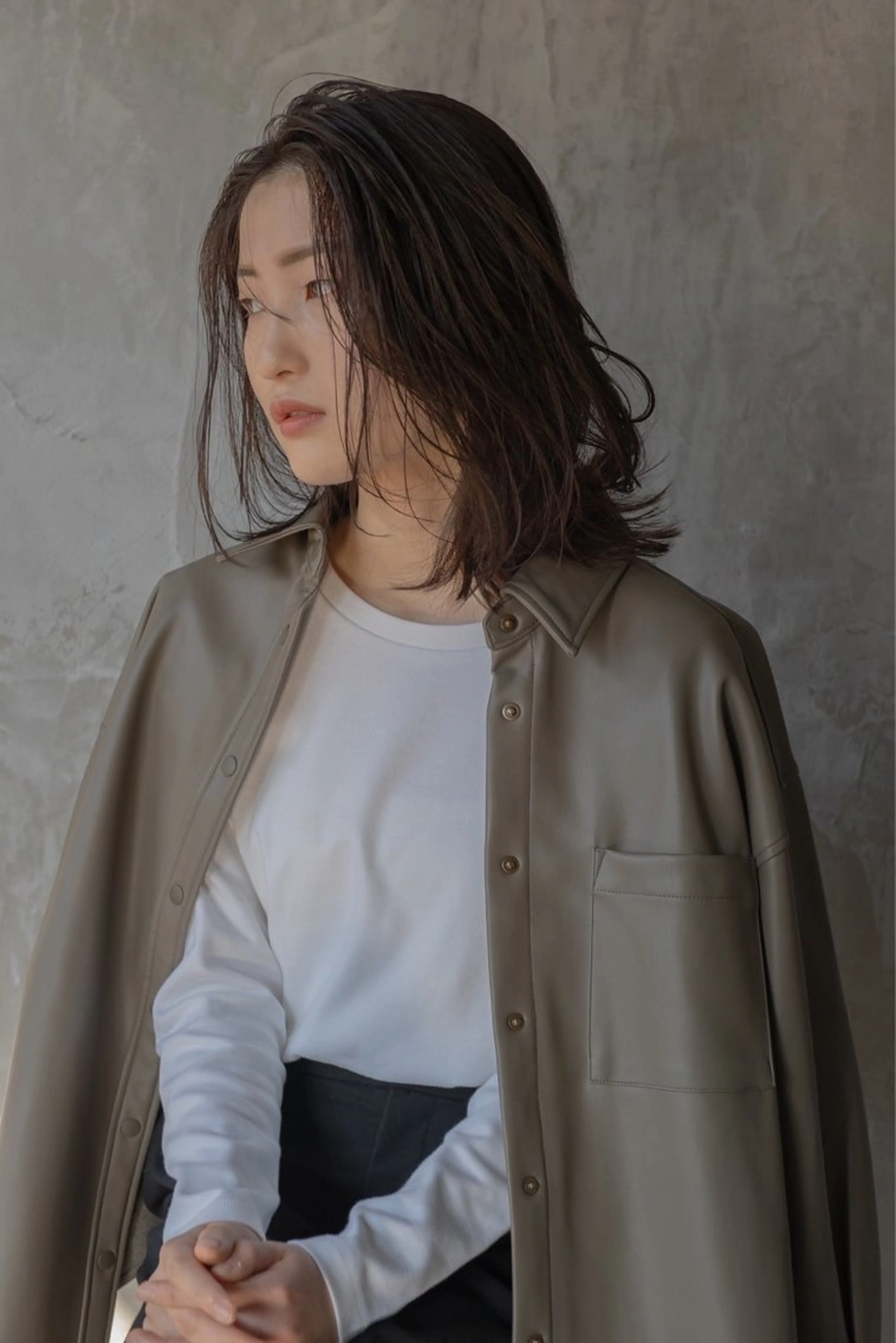 ミディアム カラー カット ヘアカラー トリートメント 落合 妙佳のヘアスタイル